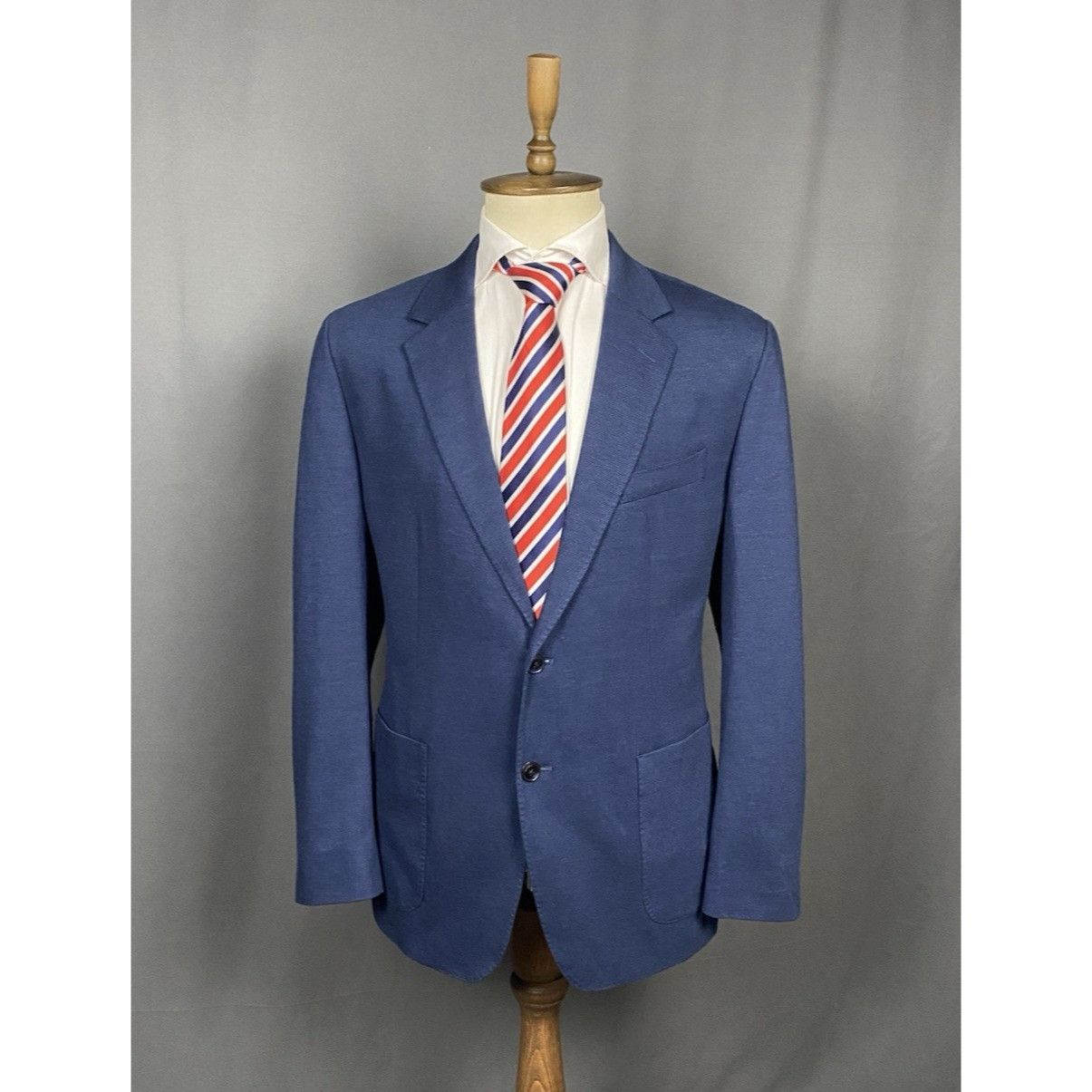 Hackett GREAT NWT Hackett Melange Knit Men's Blue Blazer Jacket Size Size 46R - 1 Thumbnail