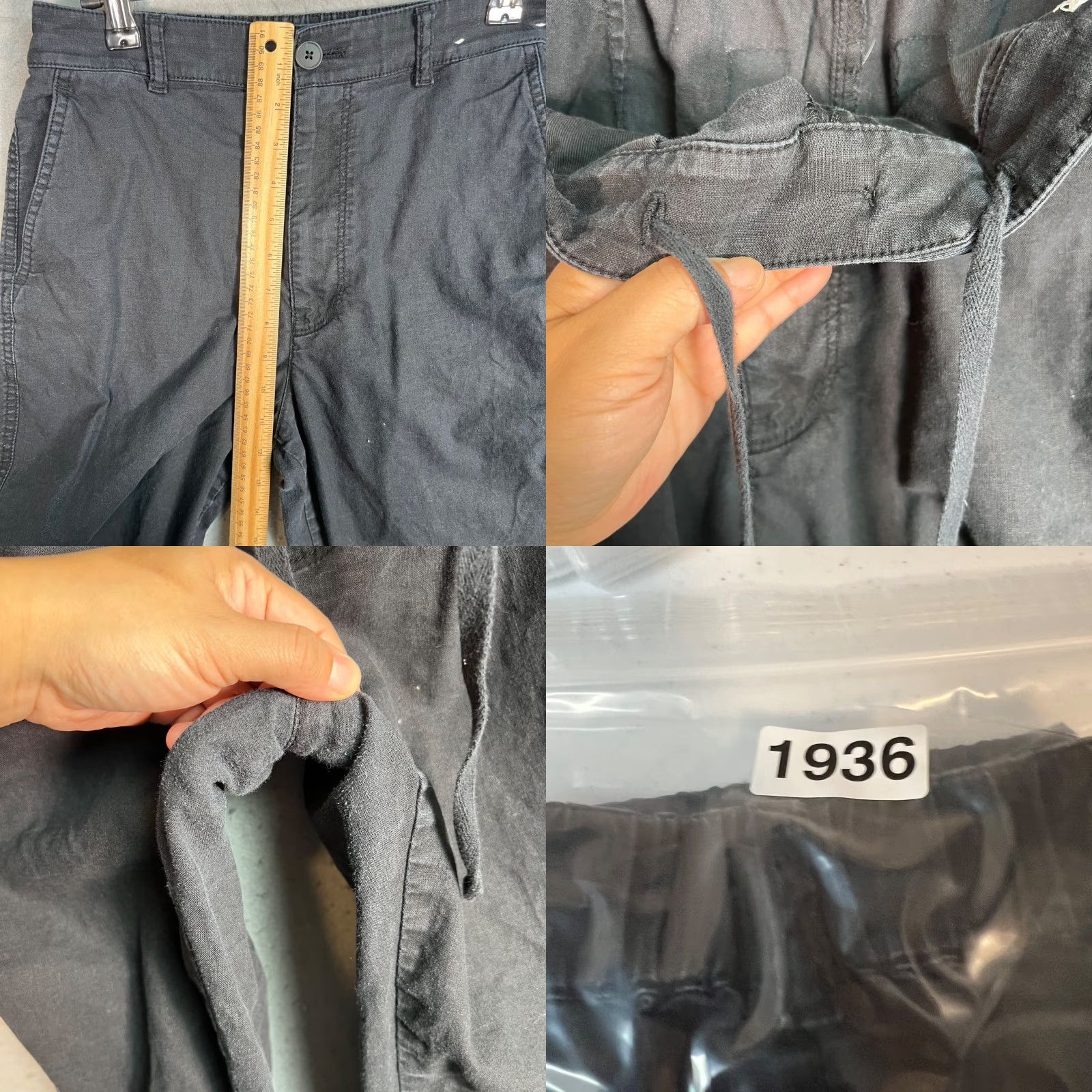 Uniqlo UNIQLO Black Womens Size 26-27 Linen-Blend Tapered Pants Drawstring Size 28" / US 6 / IT 42 - 8 Thumbnail