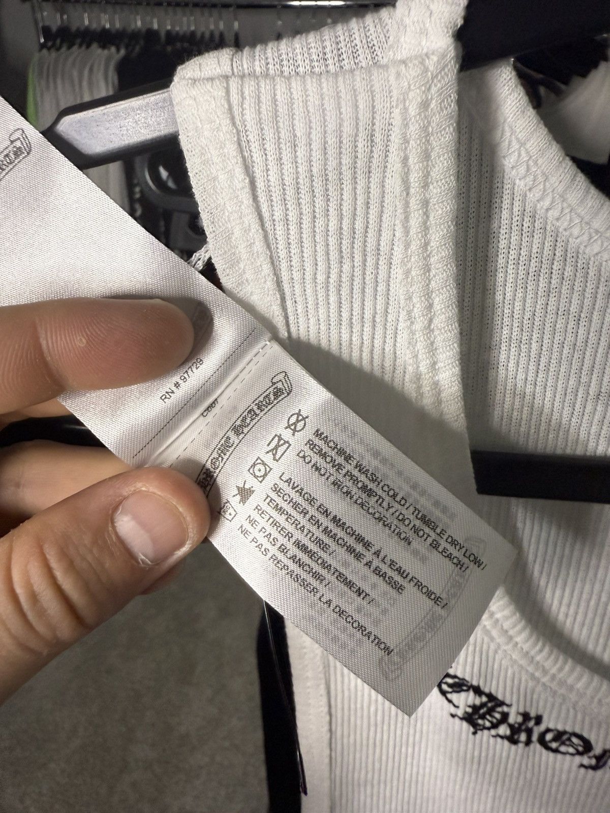 Chrome Hearts Chrome Hearts White Scroll Logo Ribbed Tank Top Size US M / EU 48-50 / 2 - 3 Thumbnail