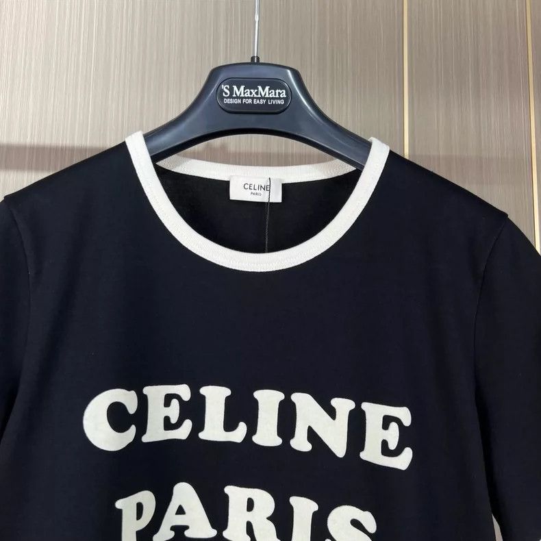 Celine Celine Paris Black Short Sleeve TShirt Size XS / US 0-2 / IT 36-38 - 3 Thumbnail