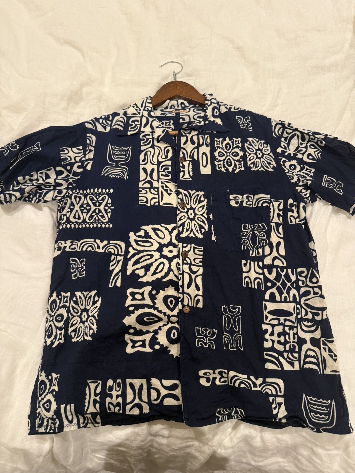 Kapital Kapital Indigo dyed block print Hawaiian short sleeve Size US M / EU 48-50 / 2 - 1 Thumbnail