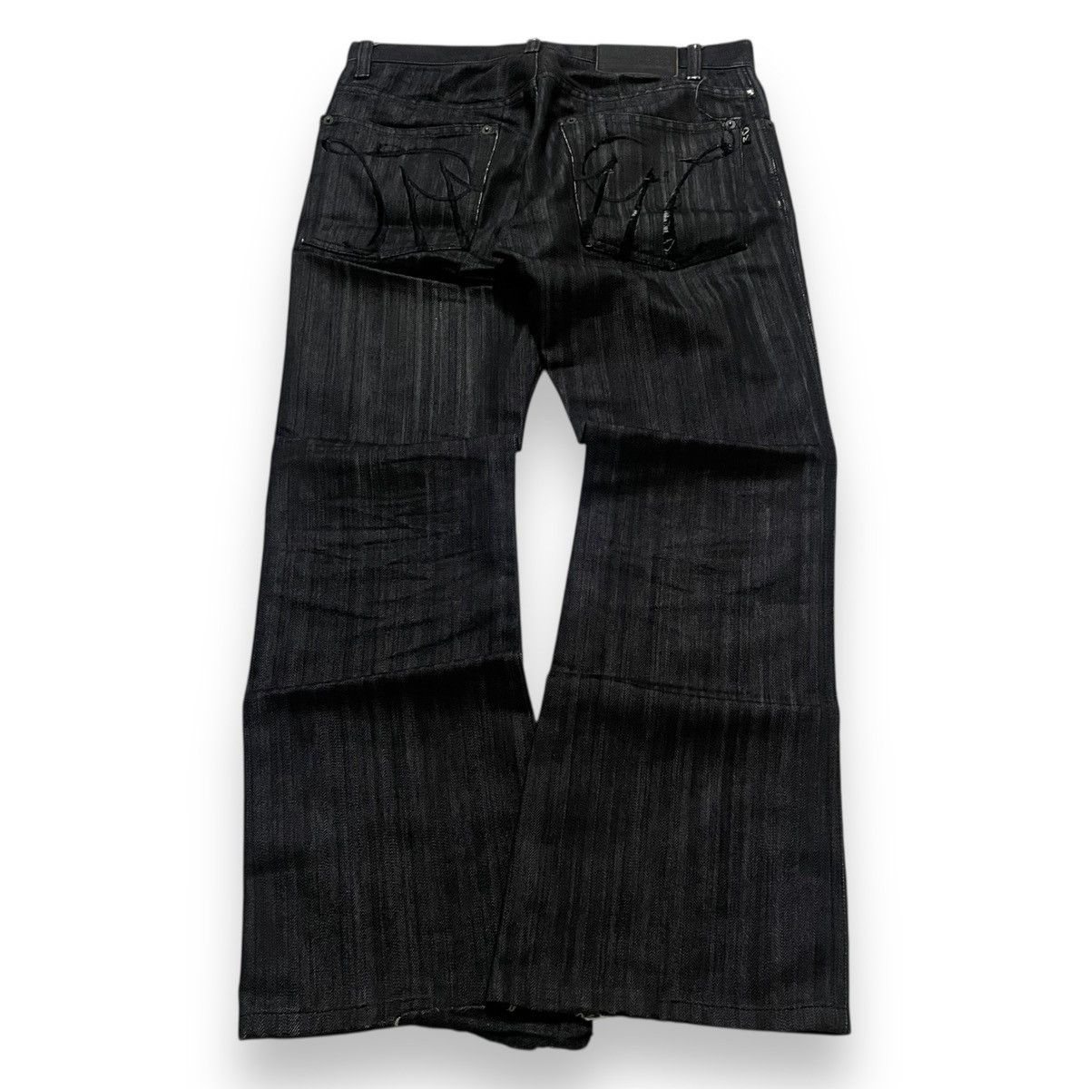 Japanese Brand ORIGINAL FLARE JAPAN MORGAN HOMME BLACK (31×40) Size US 31 - 9 Thumbnail