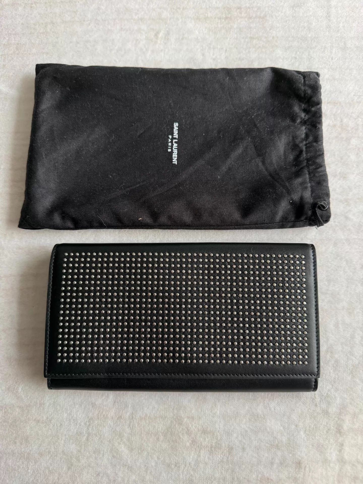 Saint Laurent Paris Black Studded Leather Wallet Size ONE SIZE - 1 Thumbnail