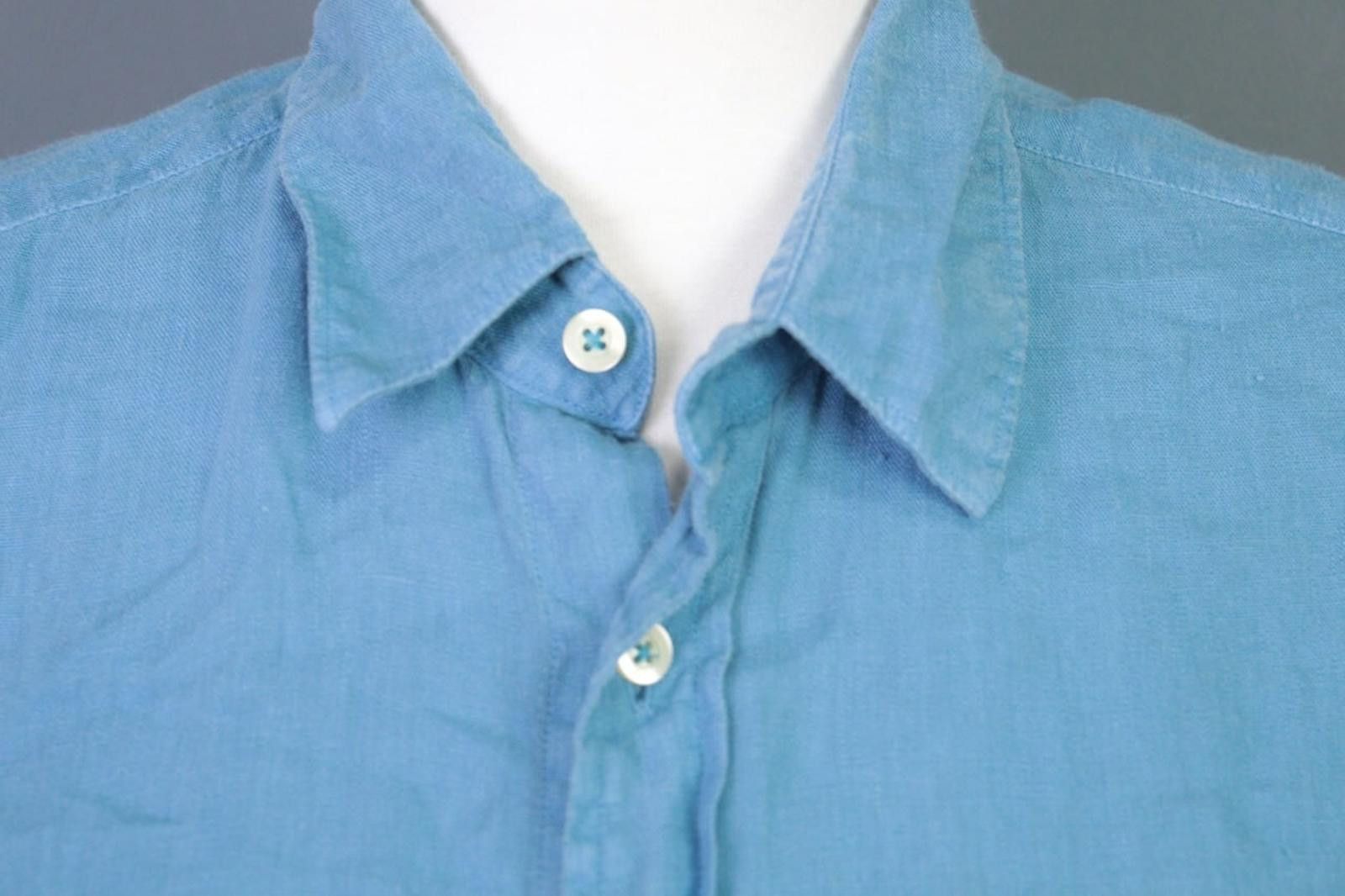 120% Lino 120% Lino Medium Fit Blue Linen Tunic Top Shirt Size M Size M / US 6-8 / IT 42-44 - 3 Thumbnail