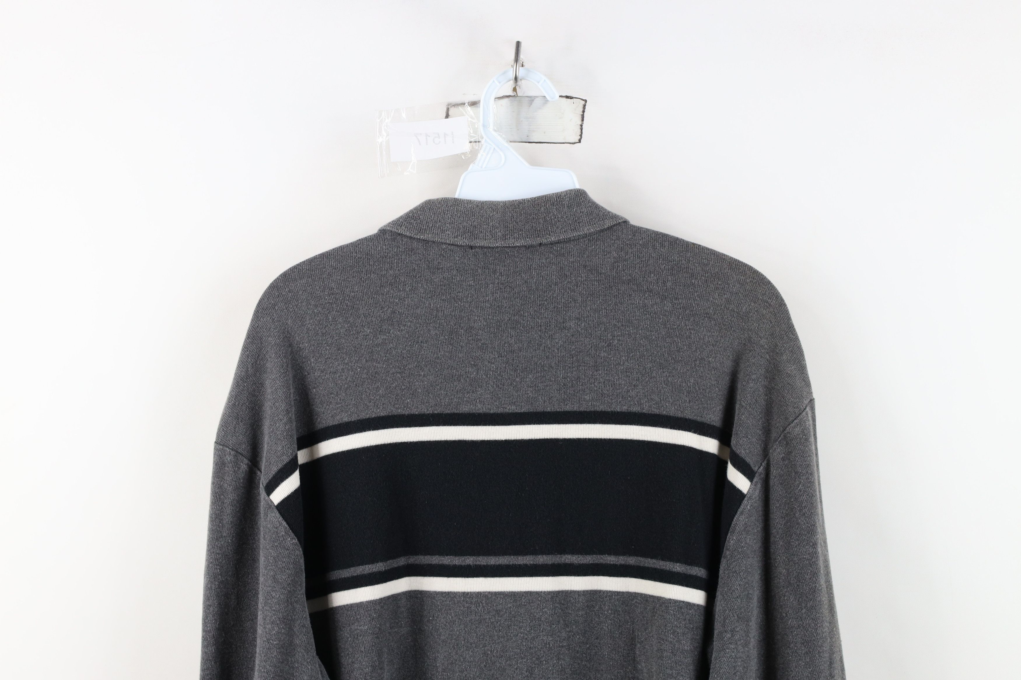 Nautica Vintage 90s Nautica Heavy Ribbed Knit Long Sleeve Rugby Polo Size US L / EU 52-54 / 3 - 11 Thumbnail