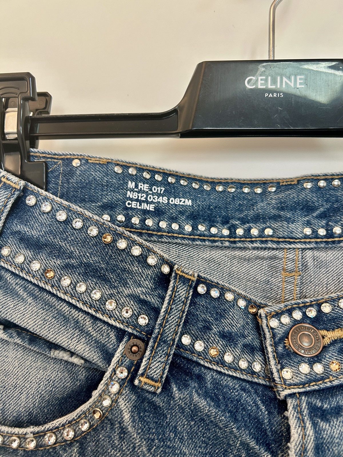 Hedi Slimane CELINE BY HEDI SLIMANE 22AW WESLEY ZUMA JEANS WITH CRYSTAL Size US 28 / EU 44 - 10 Thumbnail