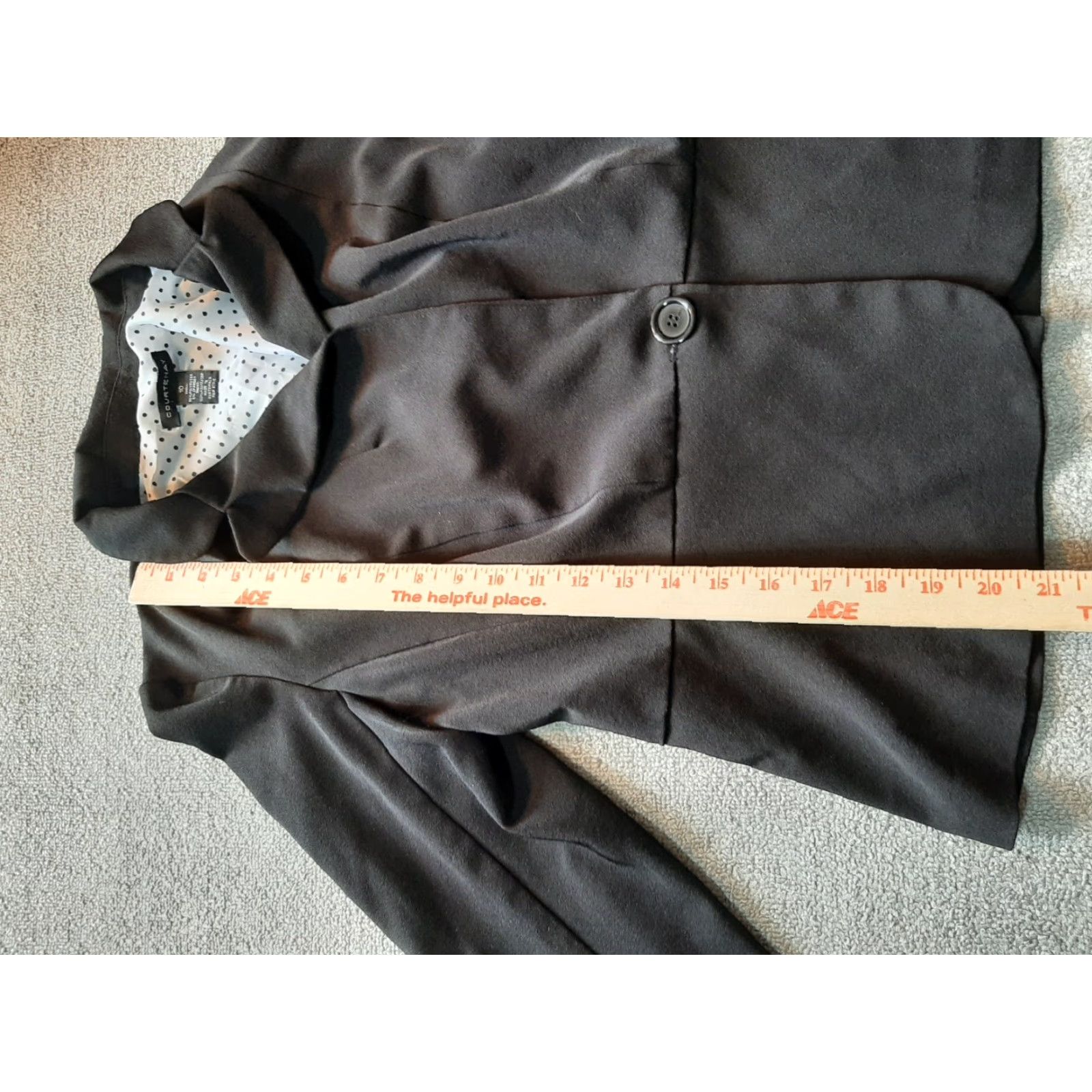 Vintage Courtenay Suit Jacket Womens Long Sleeve Black Size 10 3-Button Black Solid Business Blazer Women Size L / US 10 / IT 46 - 3 Thumbnail