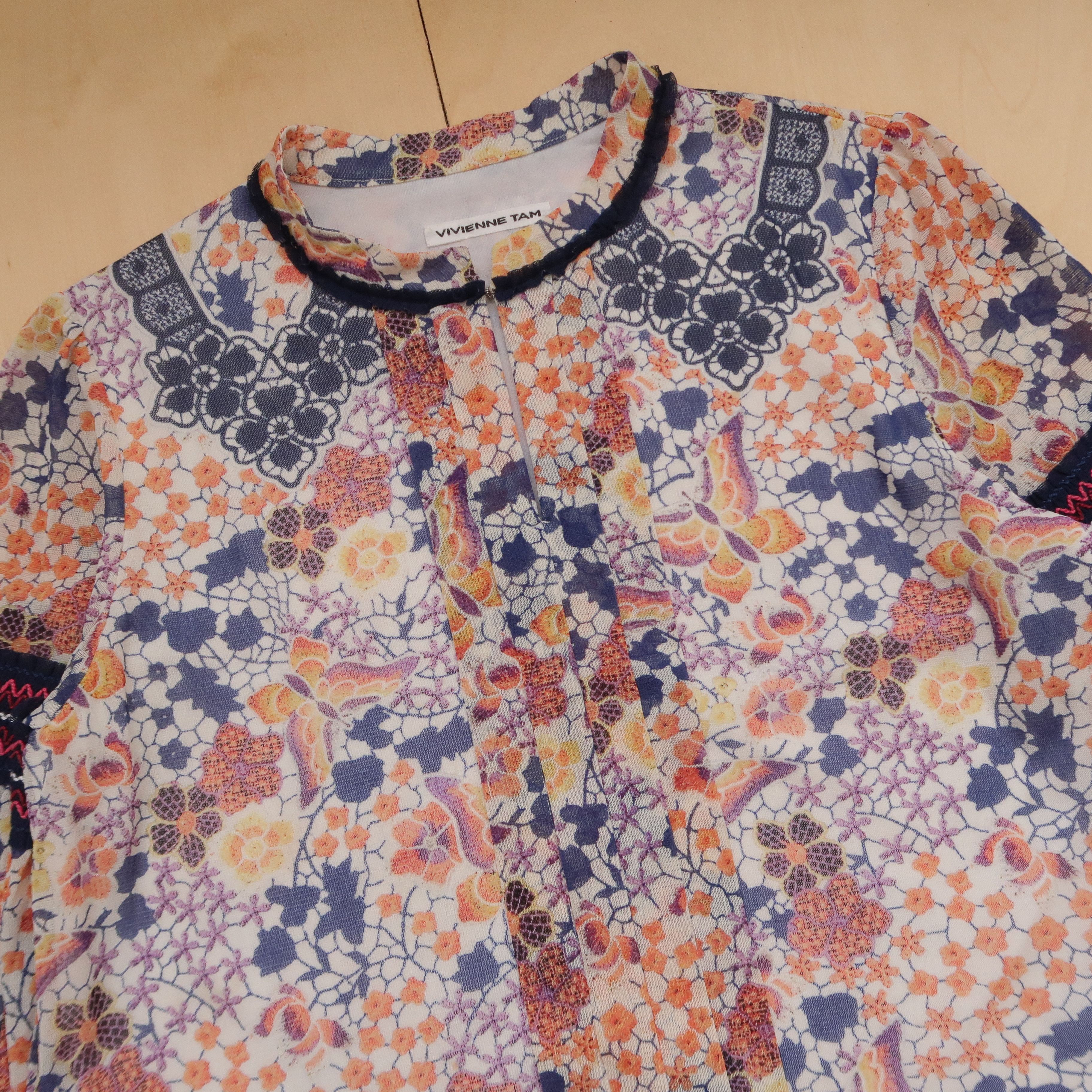 Vivienne Tam S/S 99 Butterfly Buddha Floral Mesh Long Sleeve Size M / US 6-8 / IT 42-44 - 5 Thumbnail