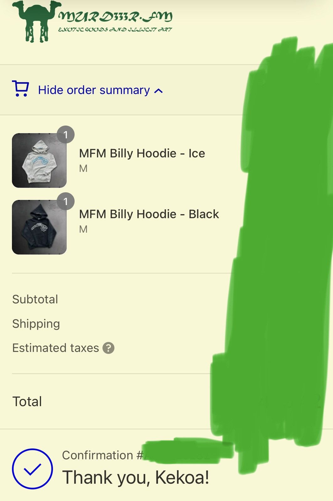 murd333r.fm FINAL DROP MFM Billy Hoodie Ice SZ M Size US M / EU 48-50 / 2 - 6 Thumbnail
