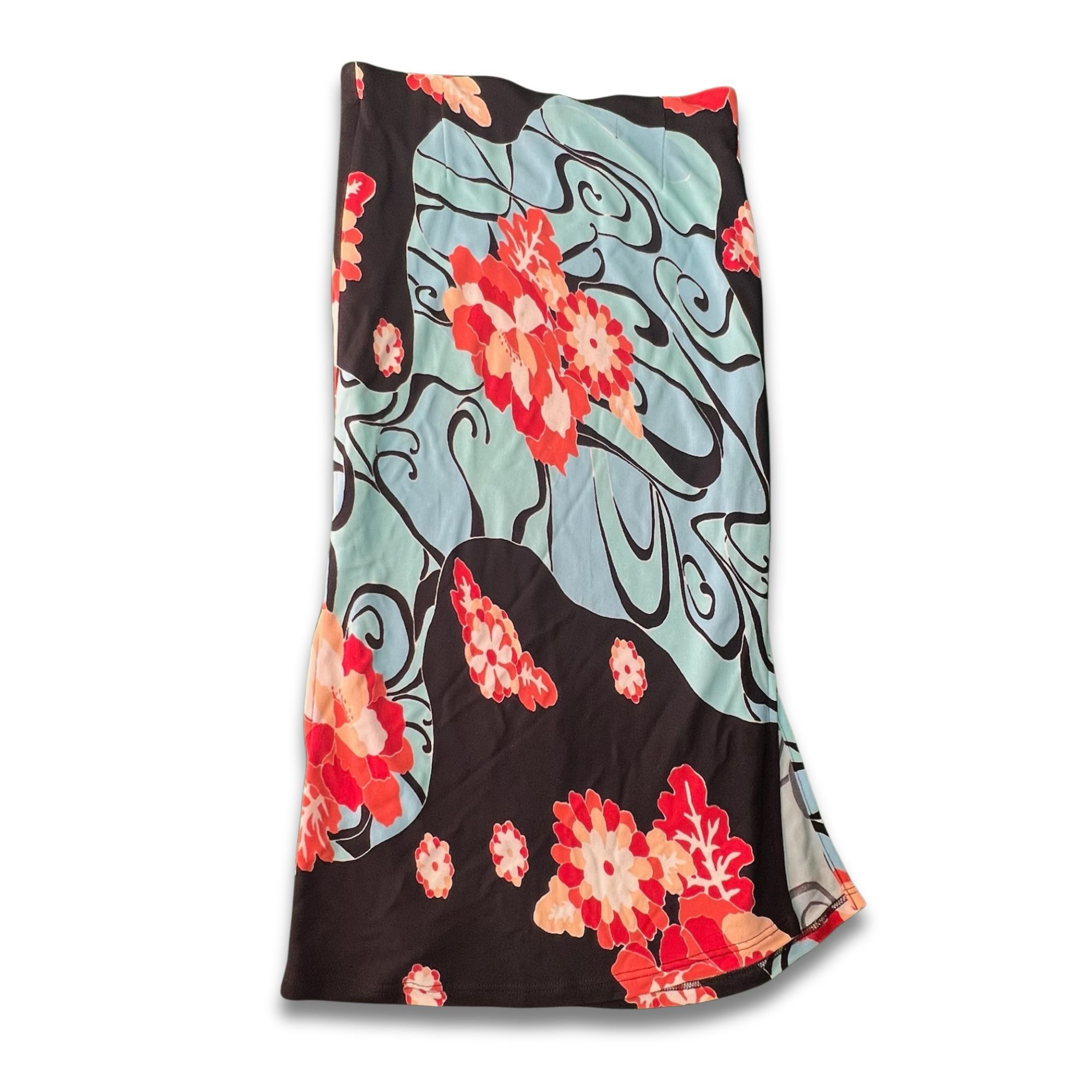 Guess Guess Womens XS Floral Print Skirt Black Red Multi-Color Mid Size 26" / US 2 / IT 38 - 2 Thumbnail