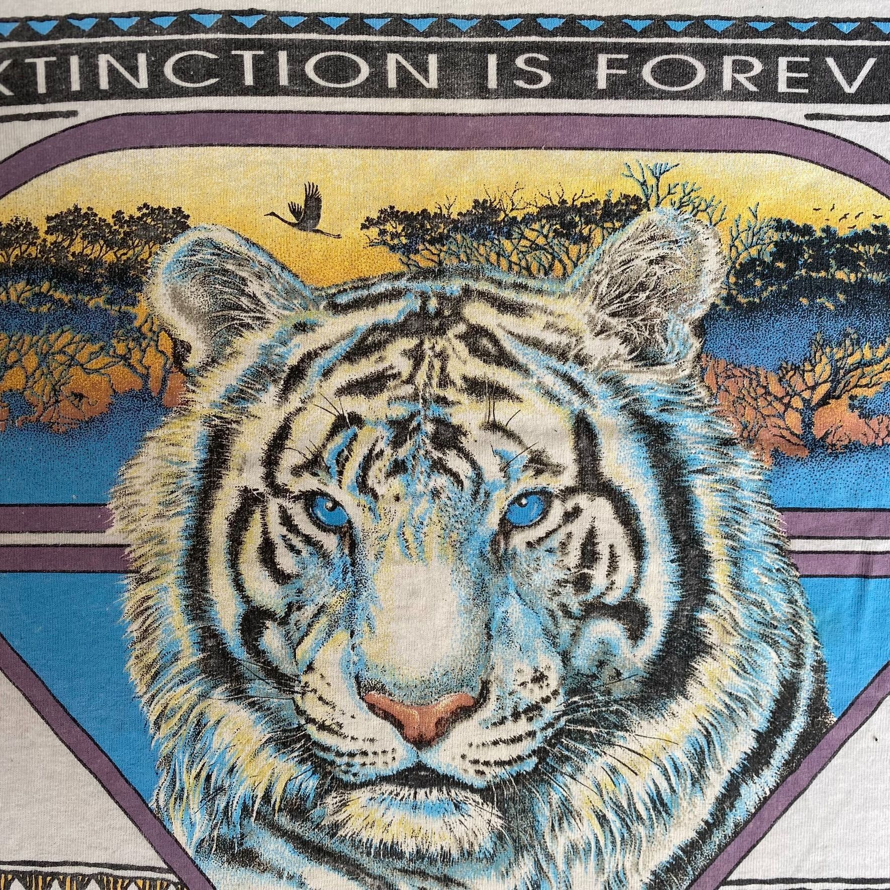 TEE JAYS Vintage 90s Tiger Nature Shirt Animal Busch Gardens Tee Size US XL / EU 56 / 4 - 4 Thumbnail