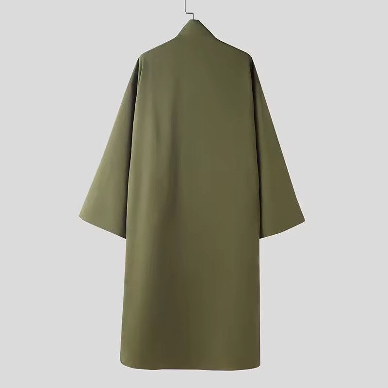 Japanese Brand Solid Casual Japanese Streetwear Green Midi Coat Jacket Size US XXL / EU 58 / 5 - 3 Thumbnail