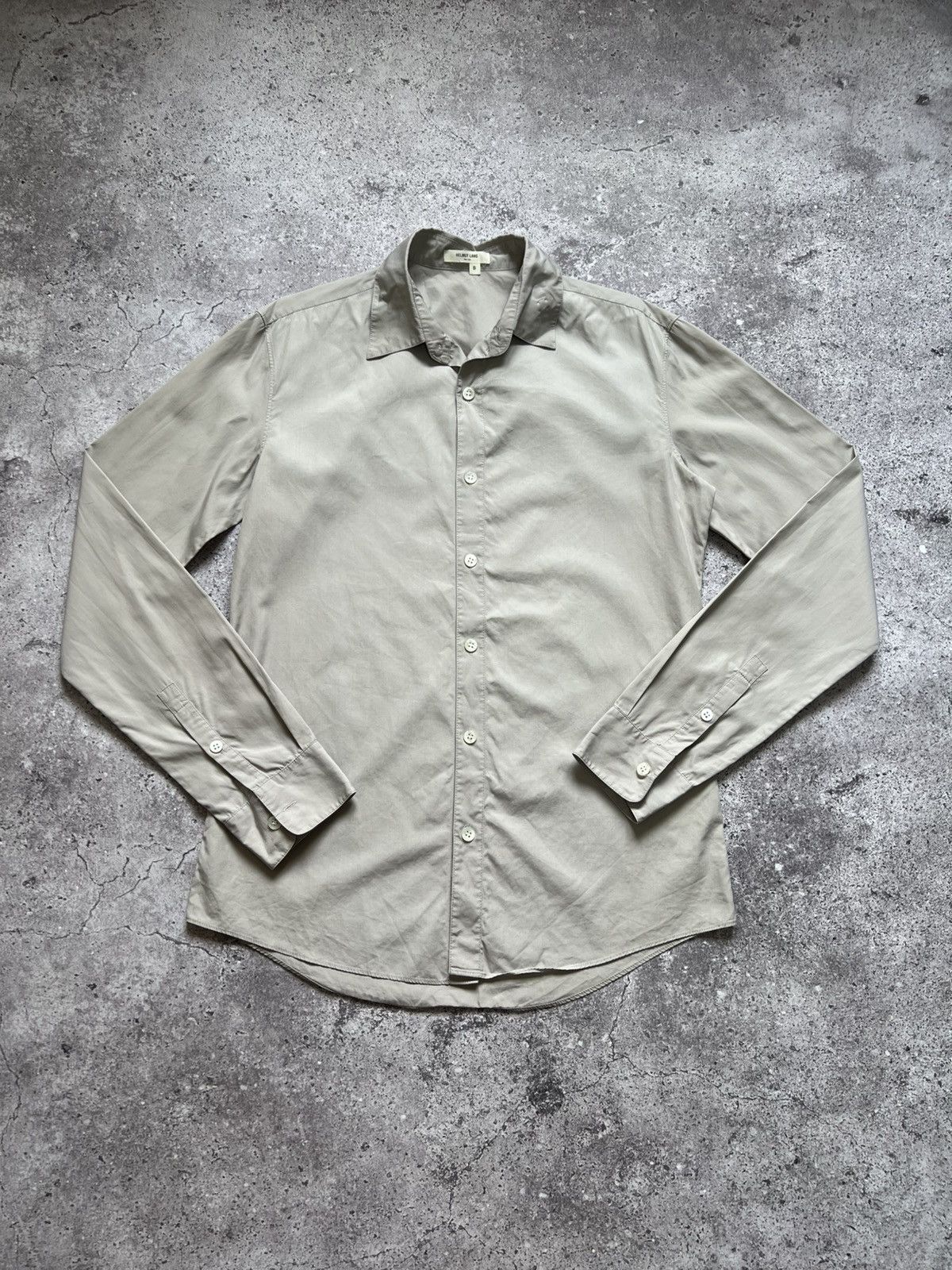 Helmut Lang Helmut Lang Cotton Shirt Button Up Long Sleeve Beige Size US S / EU 44-46 / 1 - 1 Thumbnail