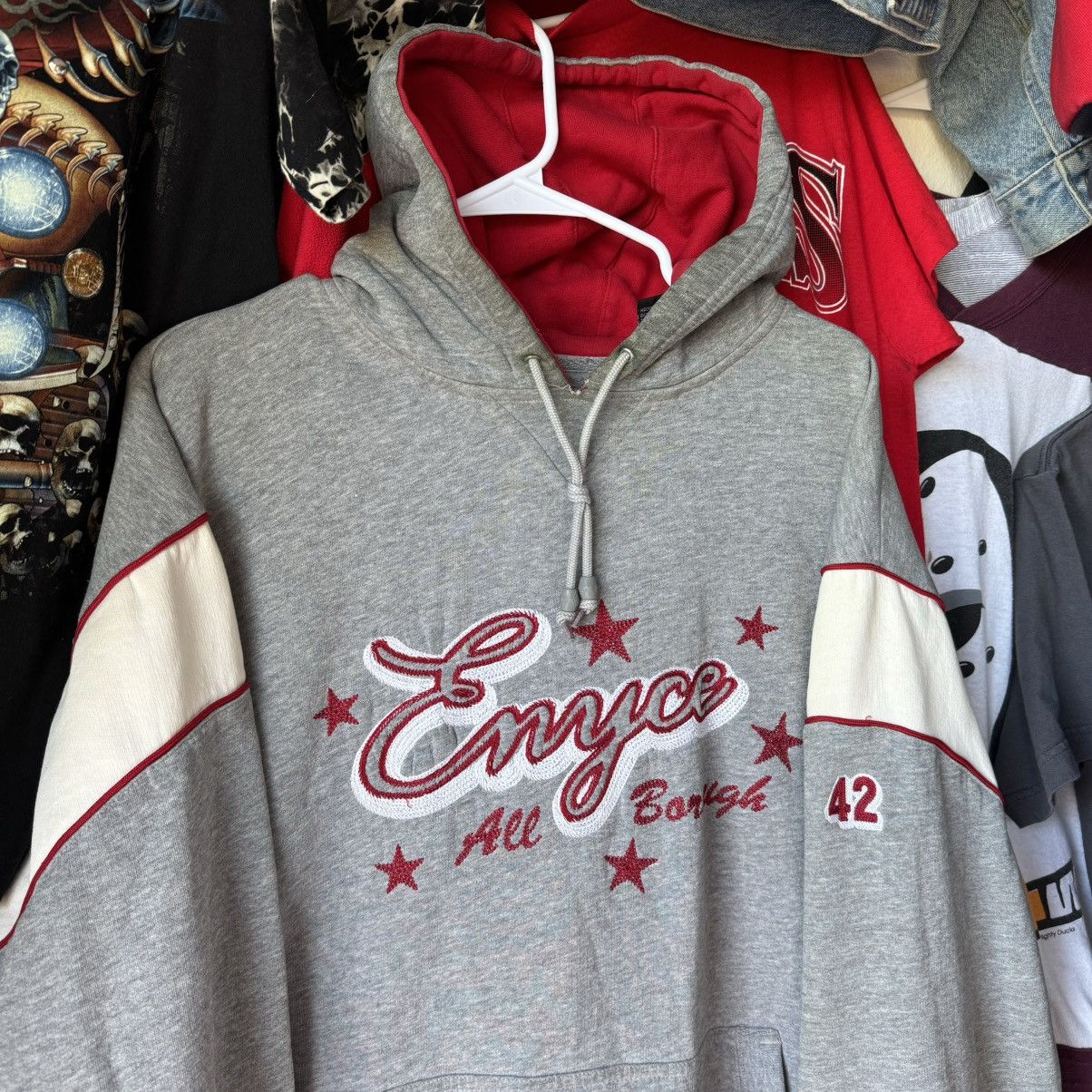 ENYCE Baggy Y2K Oversized Varsity Hoodie Skater Hiphop