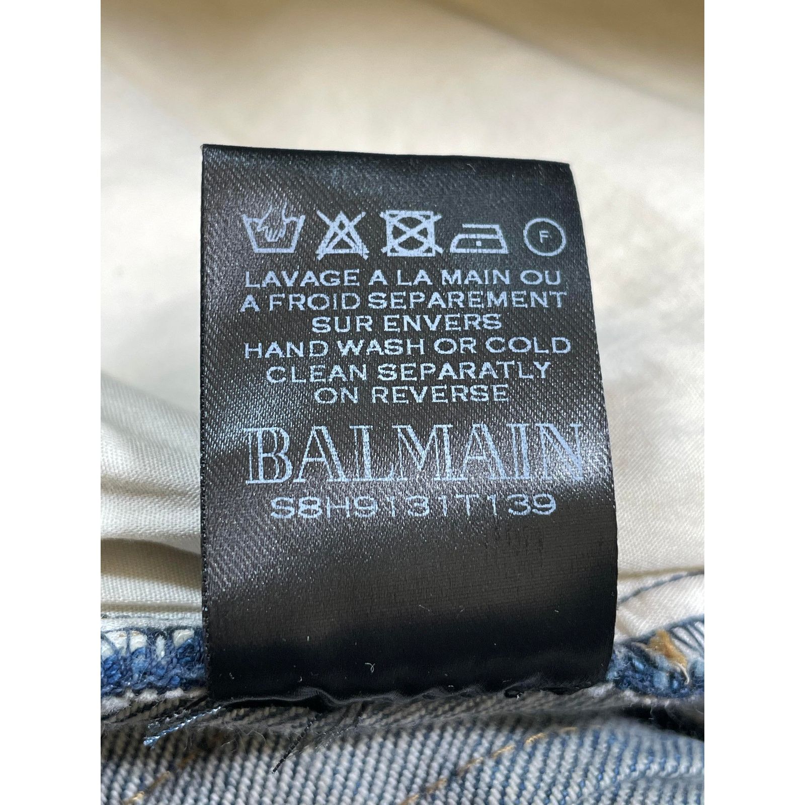 Balmain Balmain Dark Blue Biker Jeans Size US 31 - 3 Thumbnail