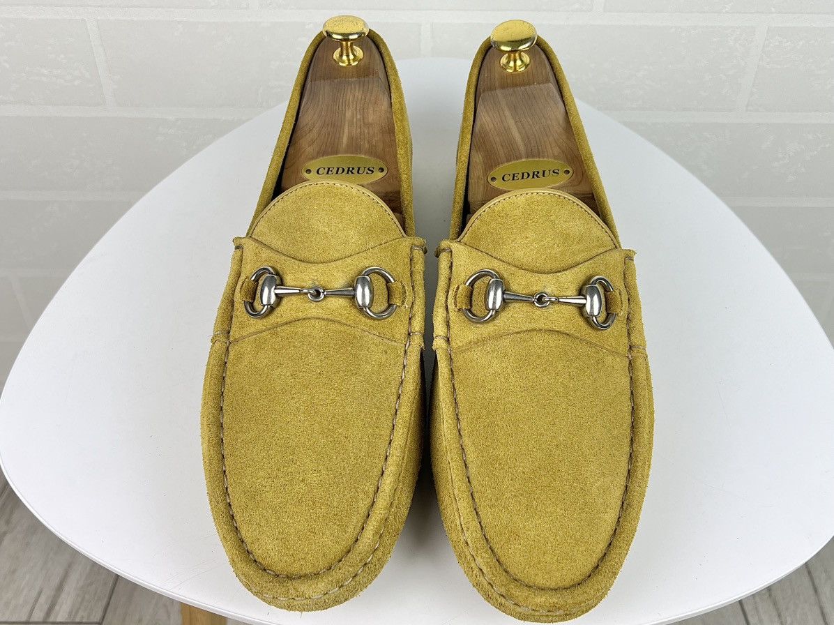 Gucci GUCCI Loafers Suede Moccasins Shoes HORSEBIT Buckle Yellow Size US 9.5 / EU 42-43 - 6 Thumbnail