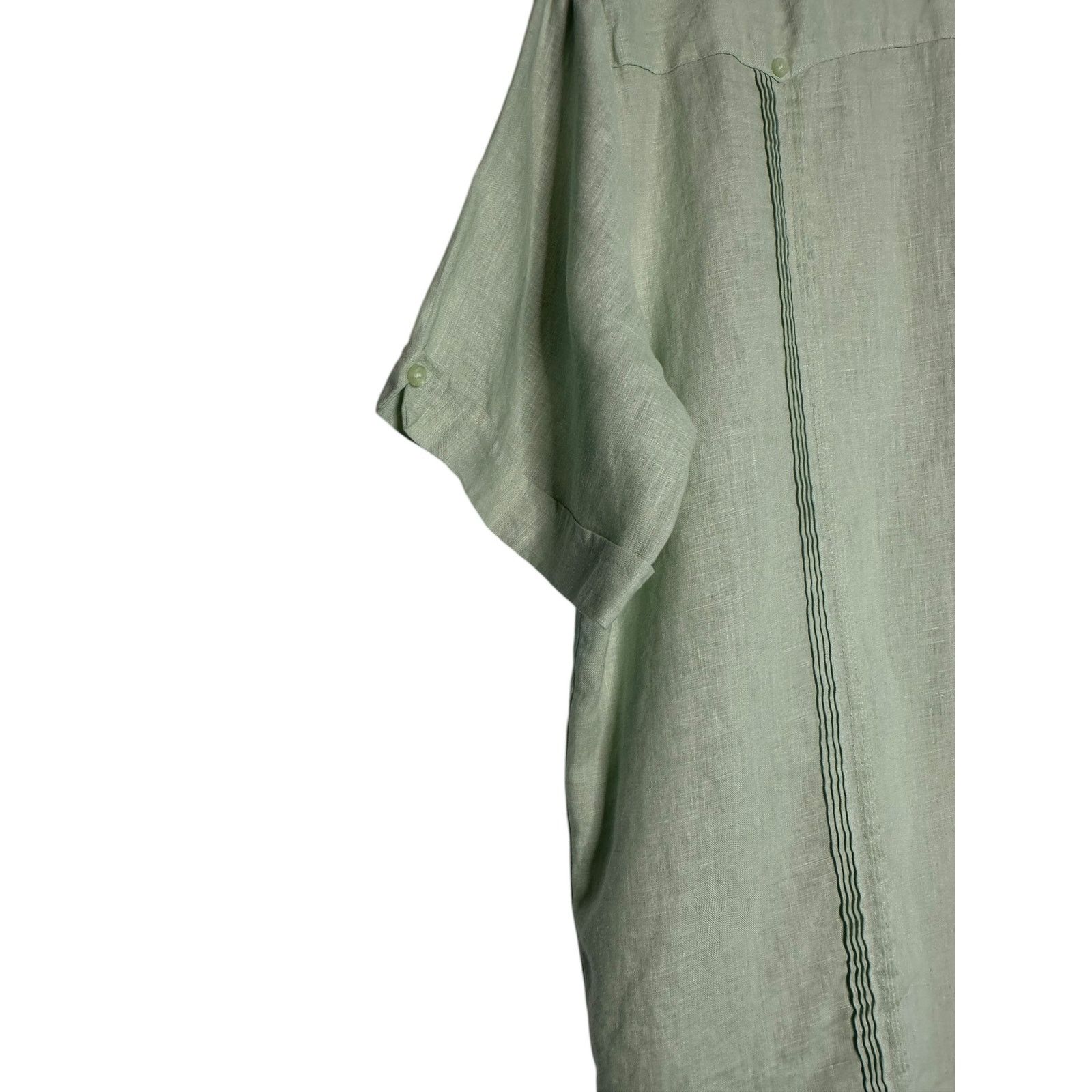 Cubavera Cubavera light green linen short sleeves shirt size medium Size US M / EU 48-50 / 2 - 7 Thumbnail