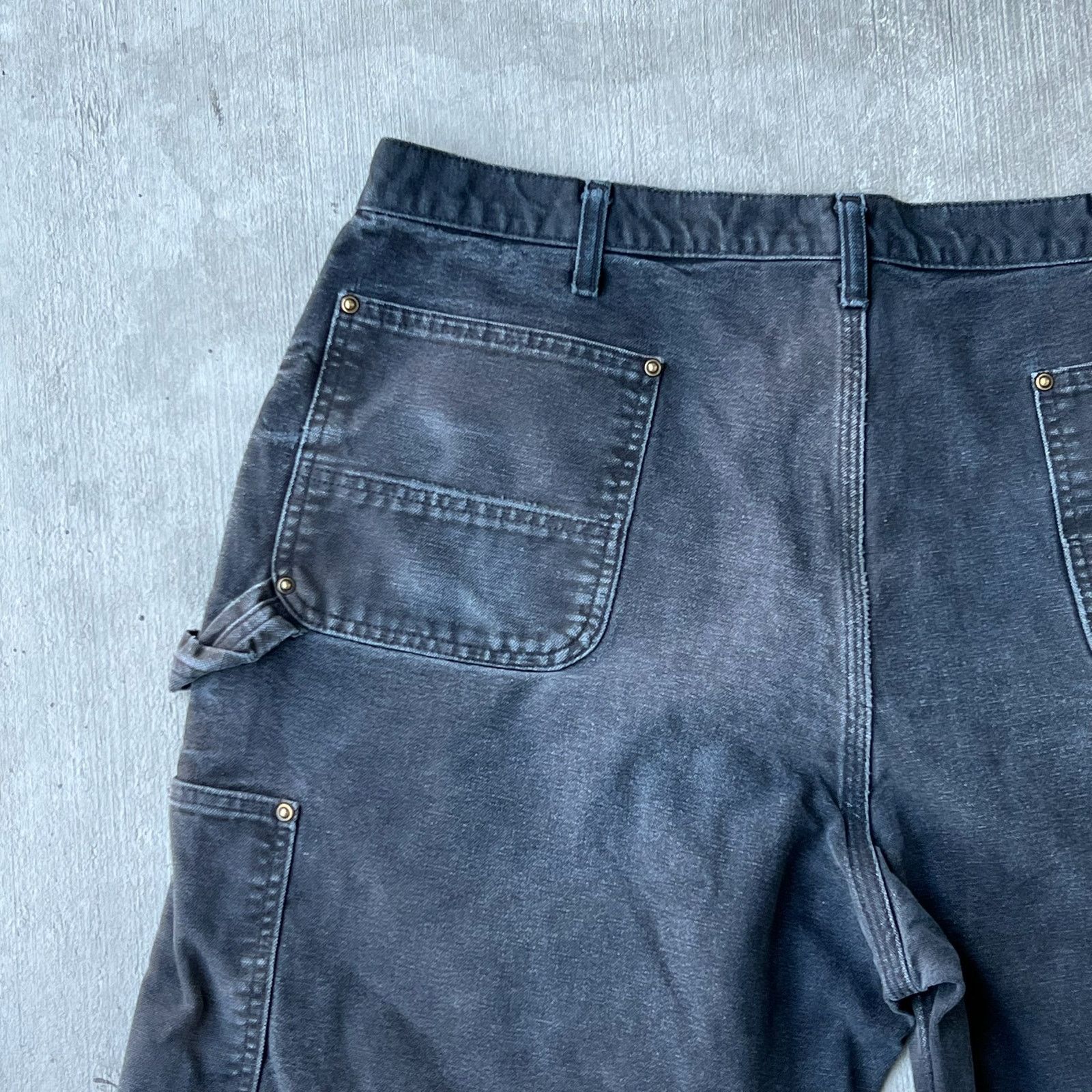 Carhartt × Vintage Carhartt faded black double knee work wear carpenter pants Size US 38 / EU 54 - 9 Thumbnail