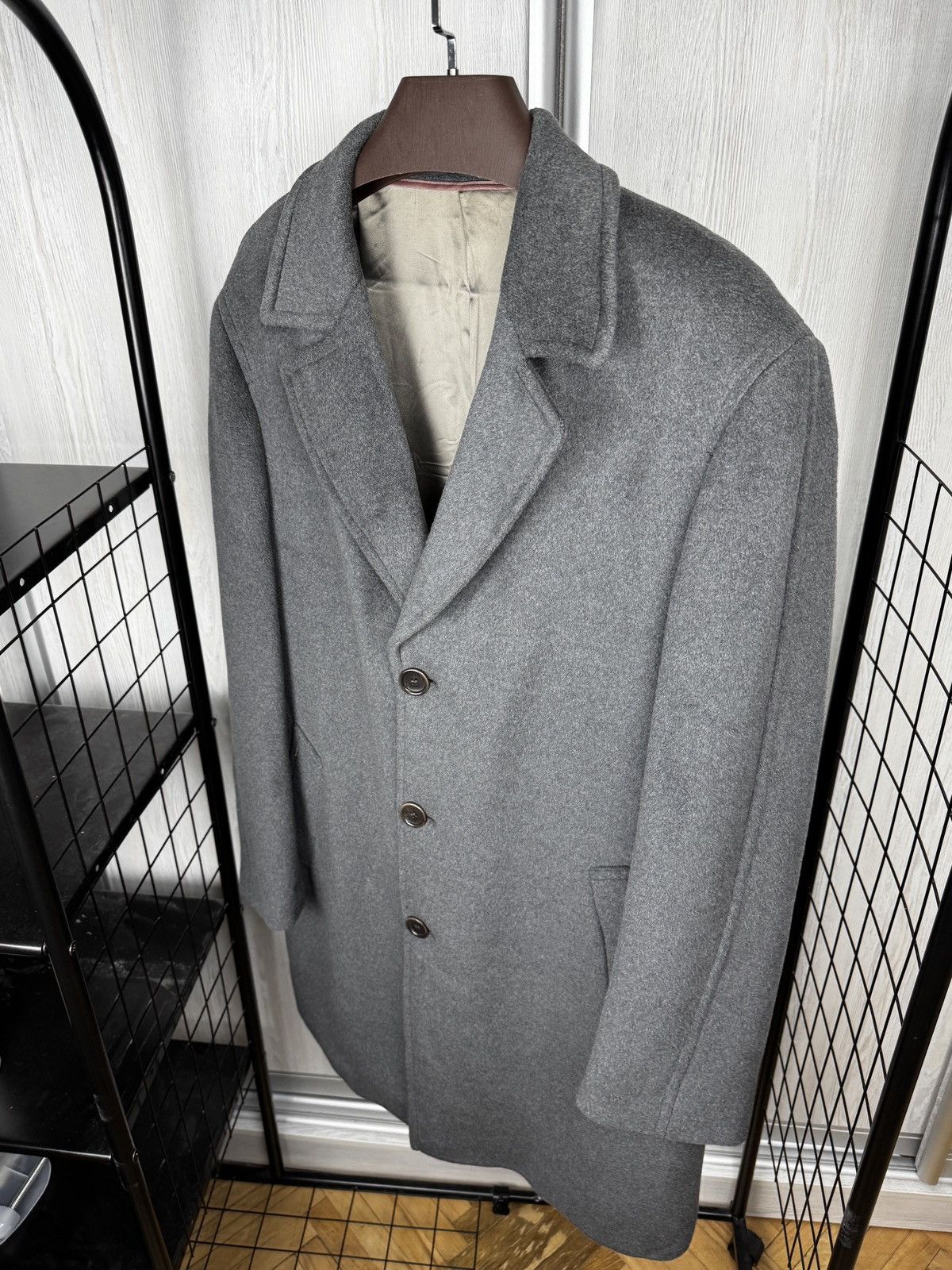 Kenzo Kenzo Homme grey wool long trench classic coat size 54 Size US L / EU 52-54 / 3 - 8 Thumbnail