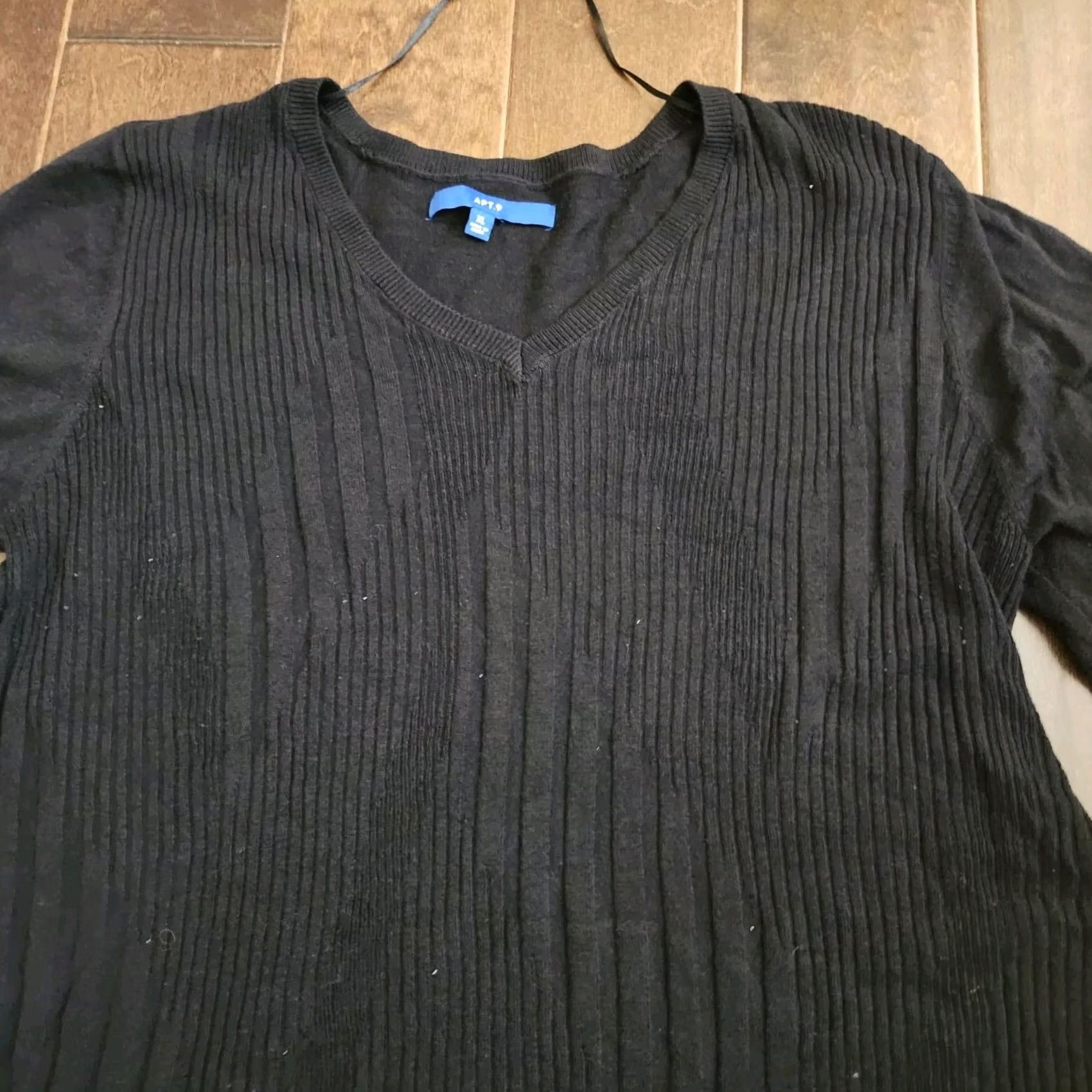 Vintage Apt 9 Blouse Women's Black Long Sleeve XL Solid Shirt Pullover Casual Business Travel Lightweight Stretch Regular Fit Women Size XL / US 12-14 / IT 48-50 - 6 Thumbnail