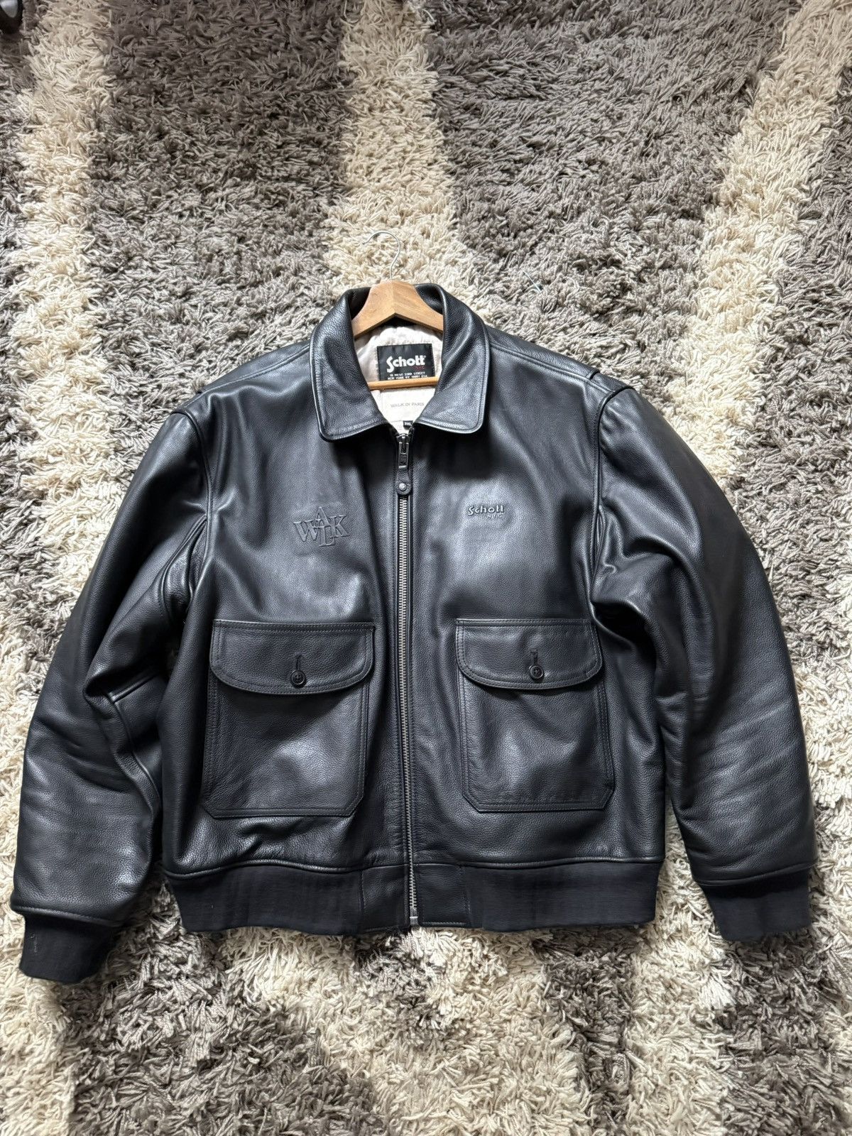 Schott Walk In Paris x Schott NYC – Onyx Flight Jacket Size US XXL / EU 58 / 5 - 6 Thumbnail