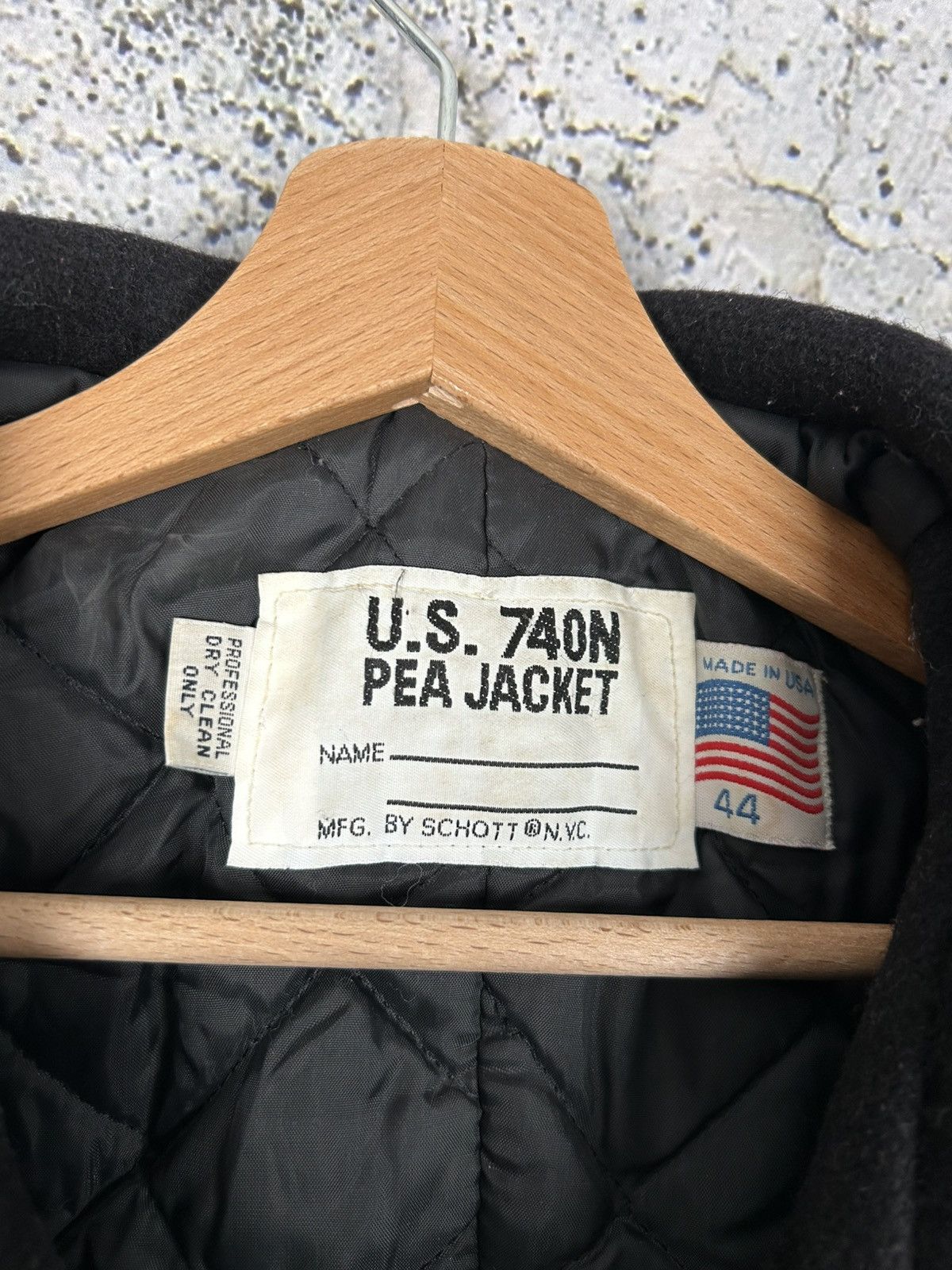 Other Vintage Schott US 740N Pea Jacket Made in USA Military 90s Size US XL / EU 56 / 4 - 4 Thumbnail
