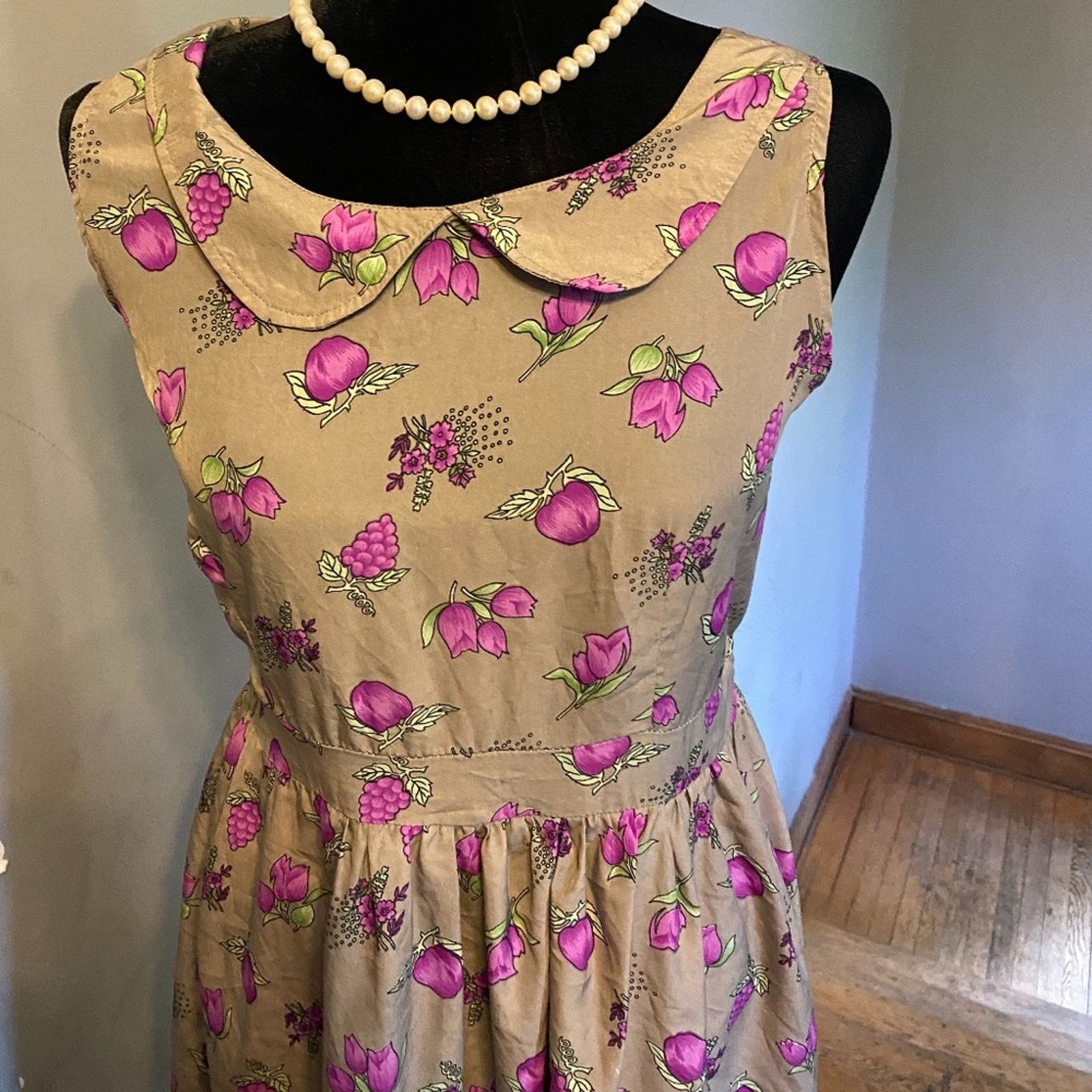 Other Chyapa Dress Plums Floral Pattern Fruit Spring Dress Size 4 Size S / US 4 / IT 40 - 2 Thumbnail