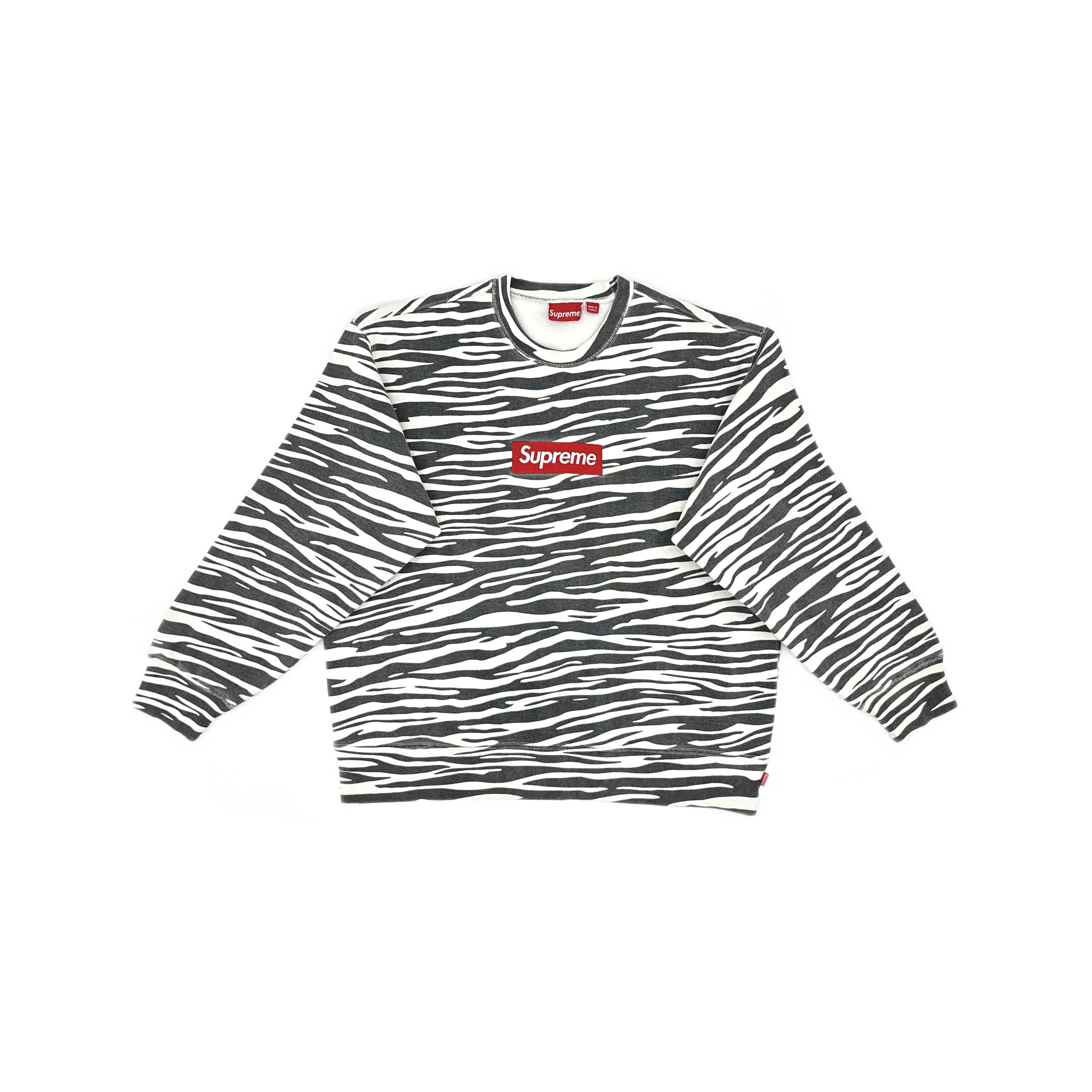 Supreme Supreme Zebra Box Logo Crewneck Size L Size US L / EU 52-54 / 3 - 1 Thumbnail