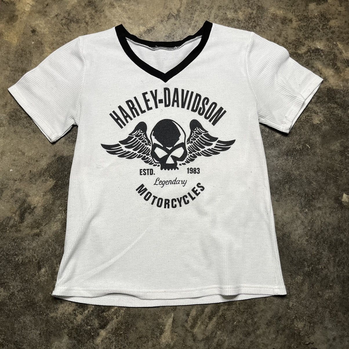 Harley Davidson vintage y2k harley davidson biker waffle knit tshirt Size US M / EU 48-50 / 2 - 1 Thumbnail