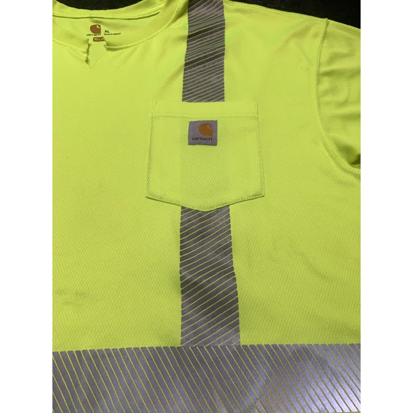 Carhartt VINTAGE Carhartt Mens XL T-Shirt Short Sleeve Crew Neck Emergency Reflective Work Shirt Yellow Size US XL / EU 56 / 4 - 4 Thumbnail
