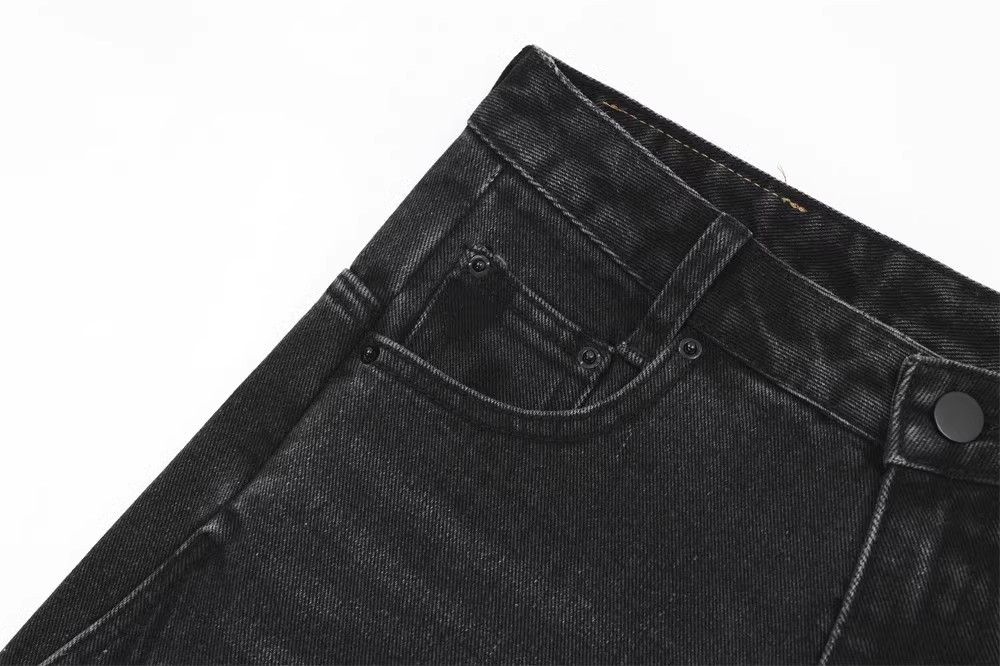 Designer × Japanese Brand Black Washed Patch Raw Edge Denim Shorts Size US 32 / EU 48 - 6 Thumbnail