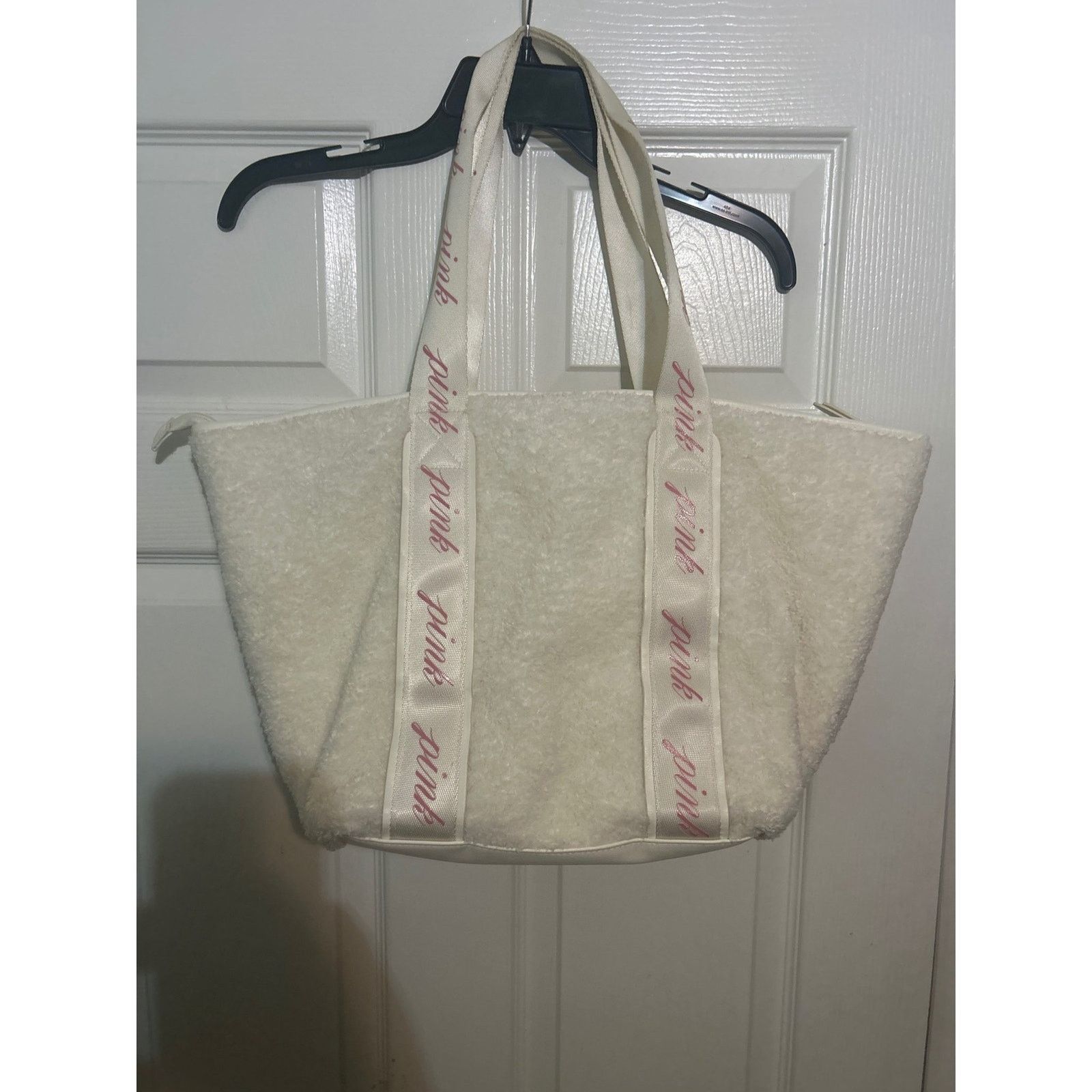 Victoria's Secret PINK Victoria's Secret Cream Sherpa Tote Bag Purse Handbag Size ONE SIZE - 2 Thumbnail