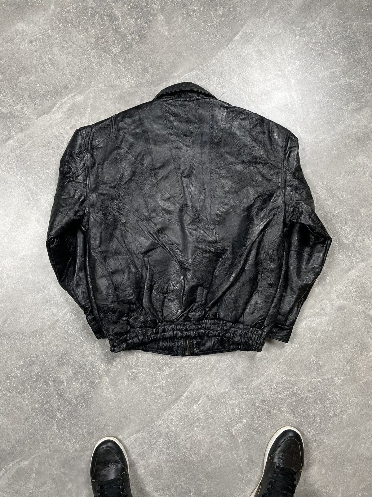 Genuine Leather × Vintage Vintage Leather Patchwork Las Vegas Retro Avant Garde Jacket Size US M / EU 48-50 / 2 - 11 Thumbnail