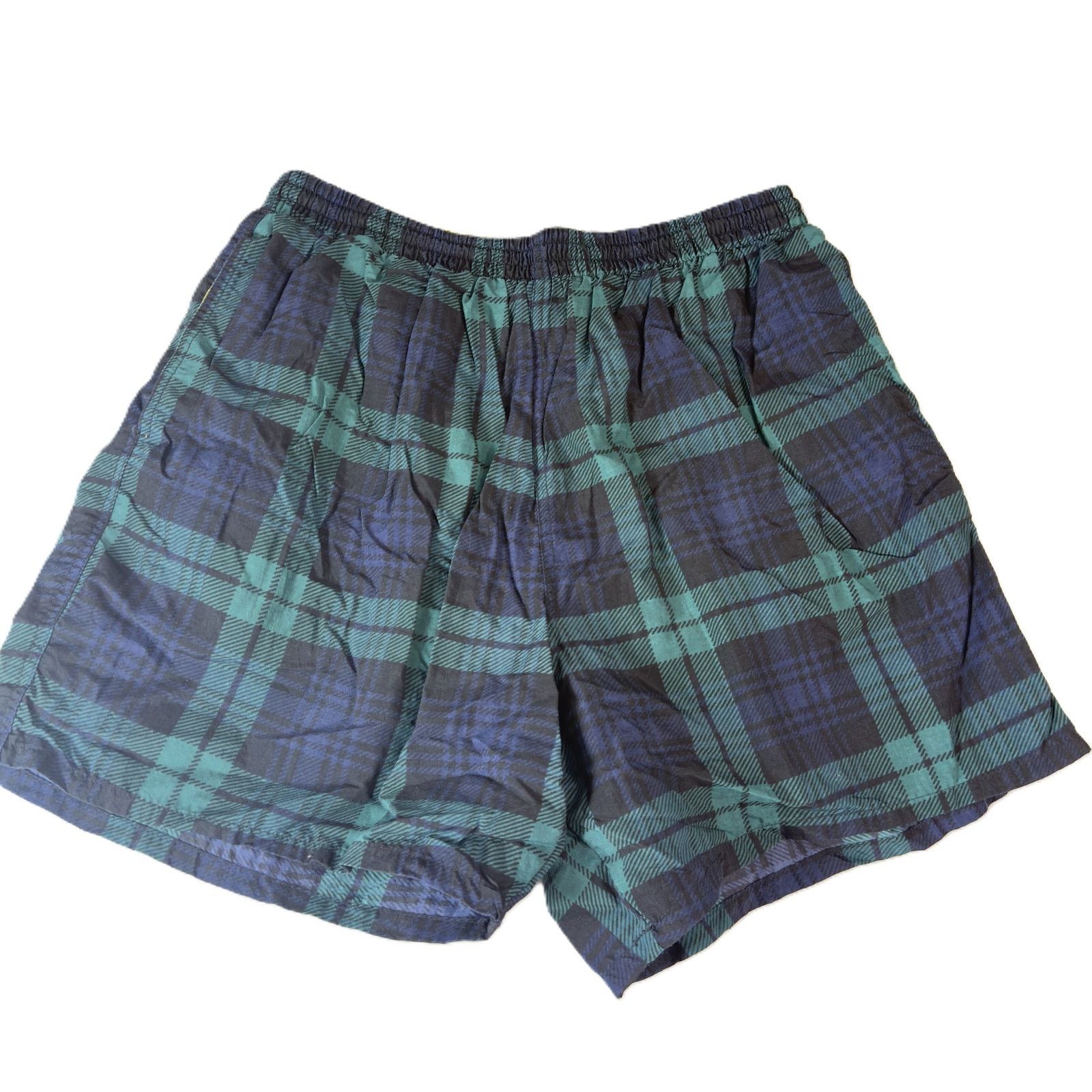 Catalina Catalina MenL Swim Trunks Green Plaid Lined Drawstring Waist Size US 40 / EU 56 - 2 Thumbnail