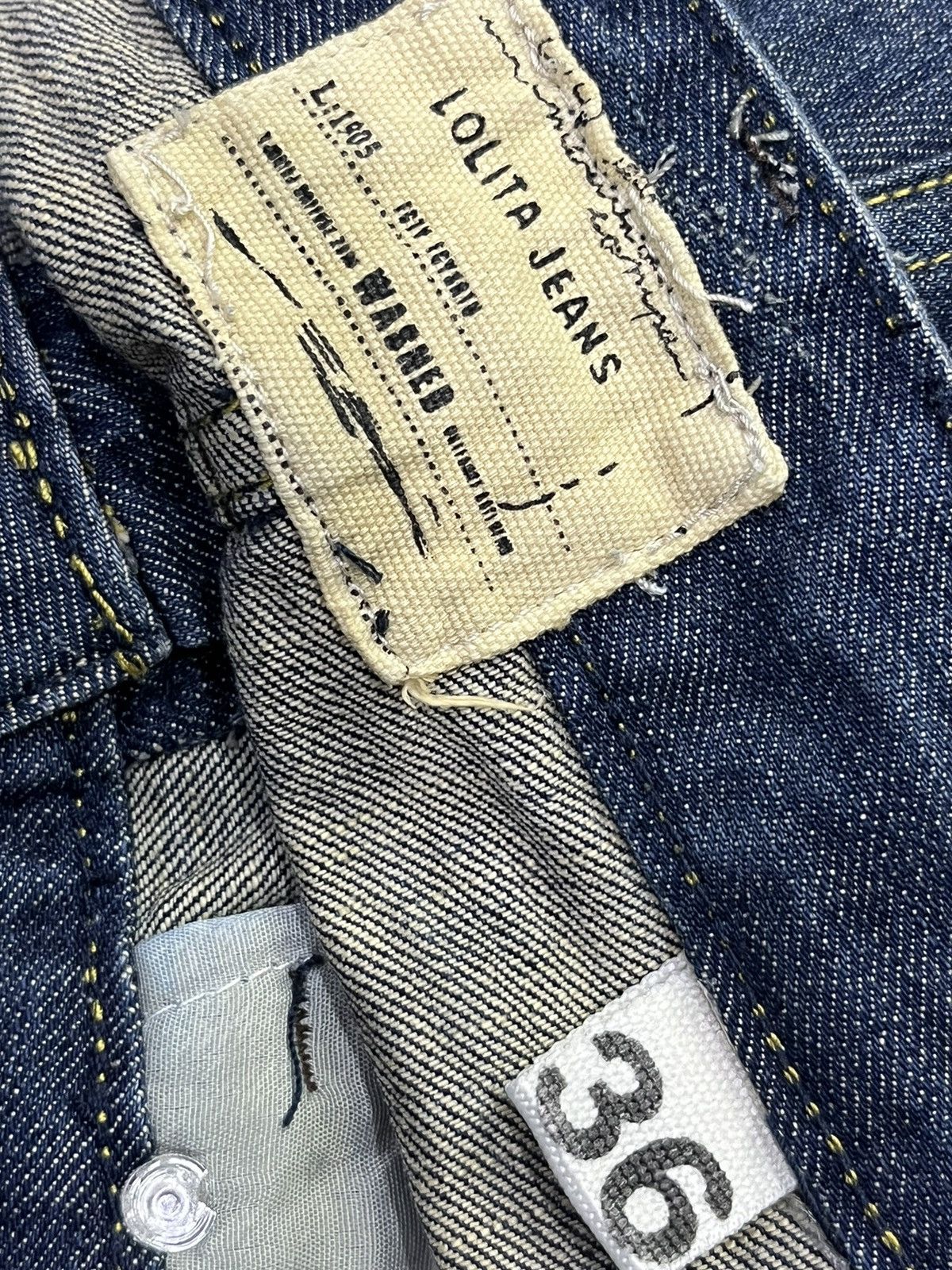 Designer 🔥 LOLITA YOSHITOMO NARA Exotic Vtg Denim Clawmark FLARE💥 Size US 35 - 11 Thumbnail