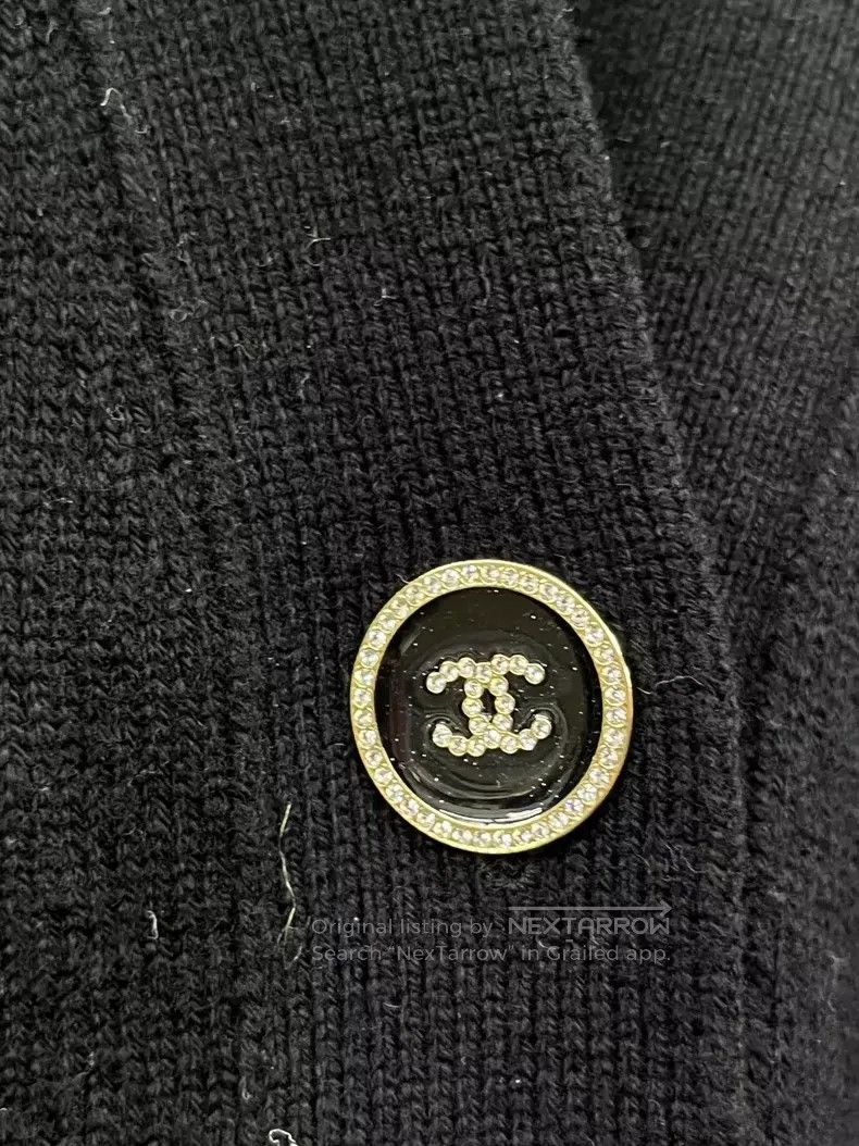 Chanel Chanel 23P black striped cashmere cardigan jacket Size S / US 4 / IT 40 - 2 Thumbnail