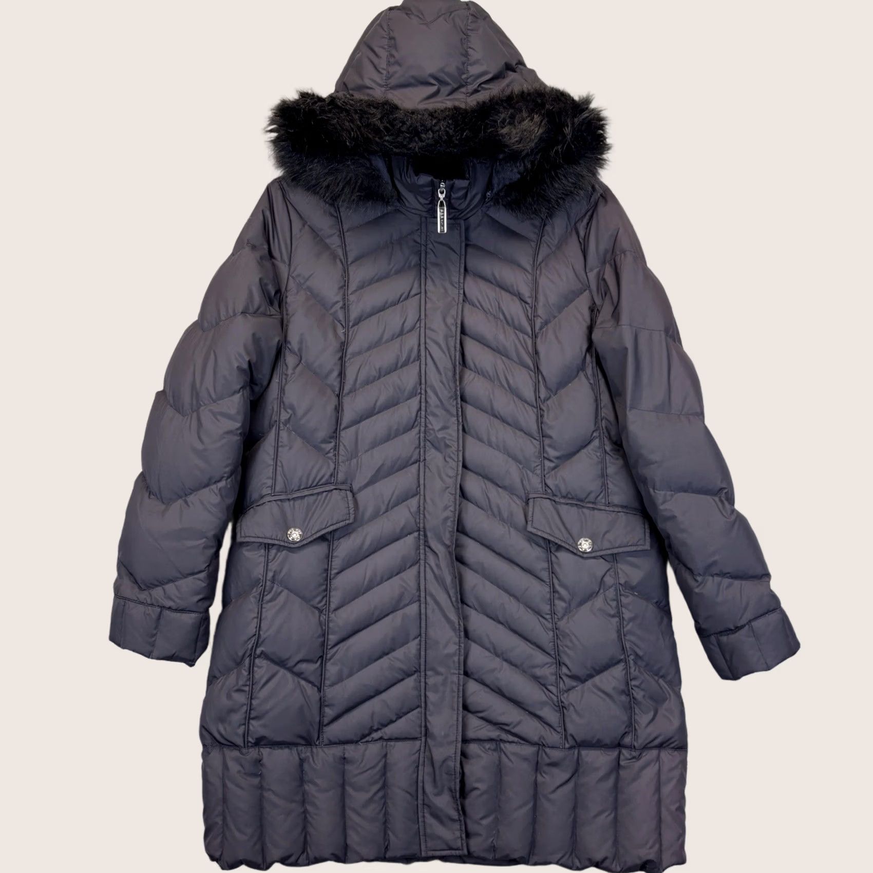 Vintage Per Una Aubergine Purple Medium-Length Hooded Padded Coat - Mid-Length Size M / US 6-8 / IT 42-44 - 1 Thumbnail