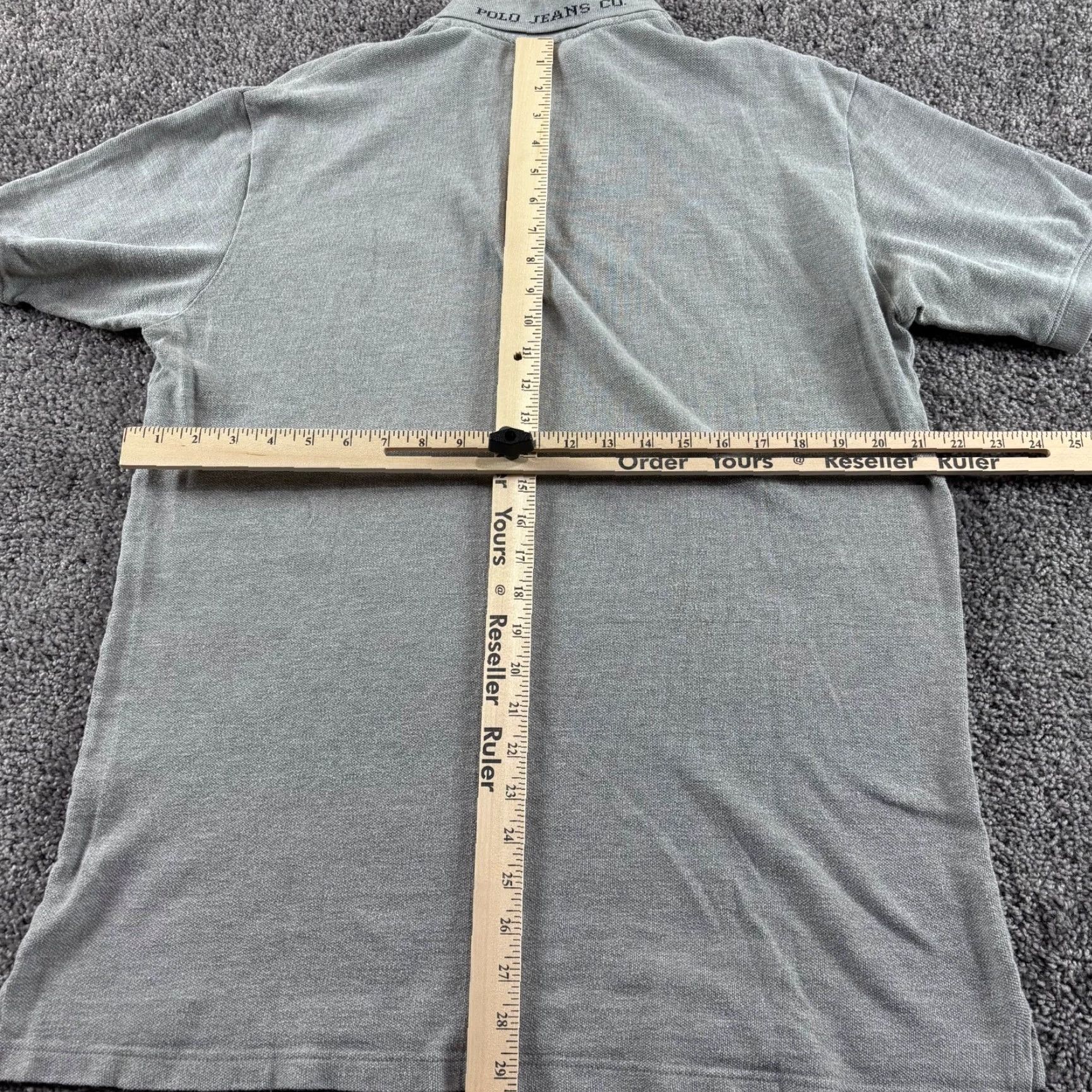 Vintage Vtg Polo Jeans Co Shirt Men M Gray Cotton Embroidered Flag & Collar Size US M / EU 48-50 / 2 - 5 Thumbnail