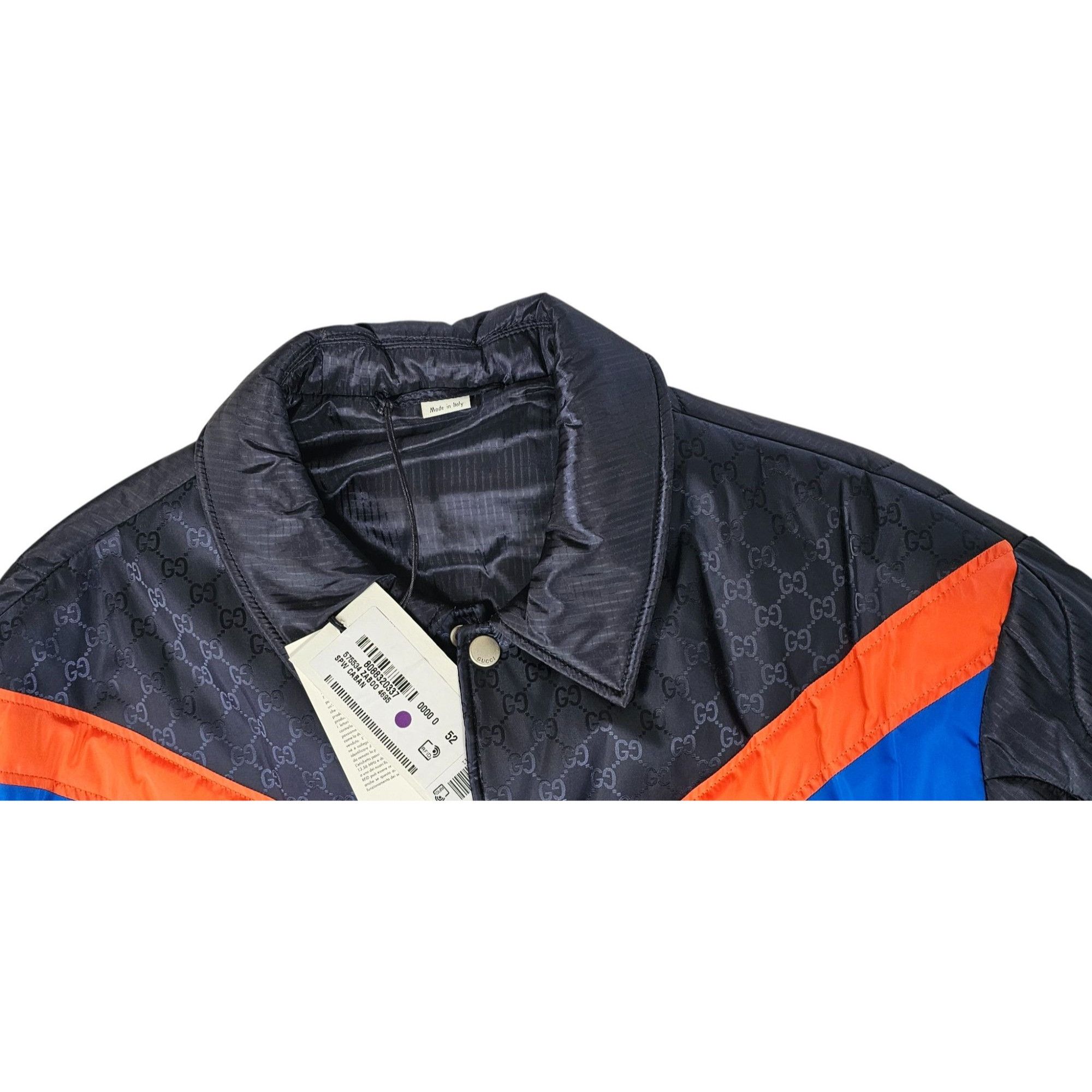Gucci Quilted Jacket Navy Blue Red Chevron Stripes Size US L / EU 52-54 / 3 - 6 Thumbnail
