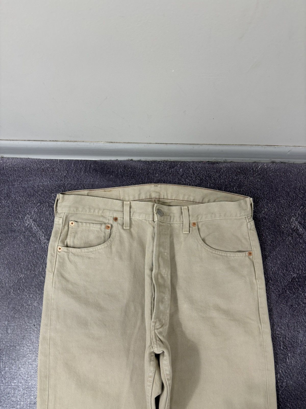 Levi's Vintage 90s Levi’s 501 Cream Custom Snake Hype Denim Jeans Size US 36 / EU 52 - 16 Thumbnail