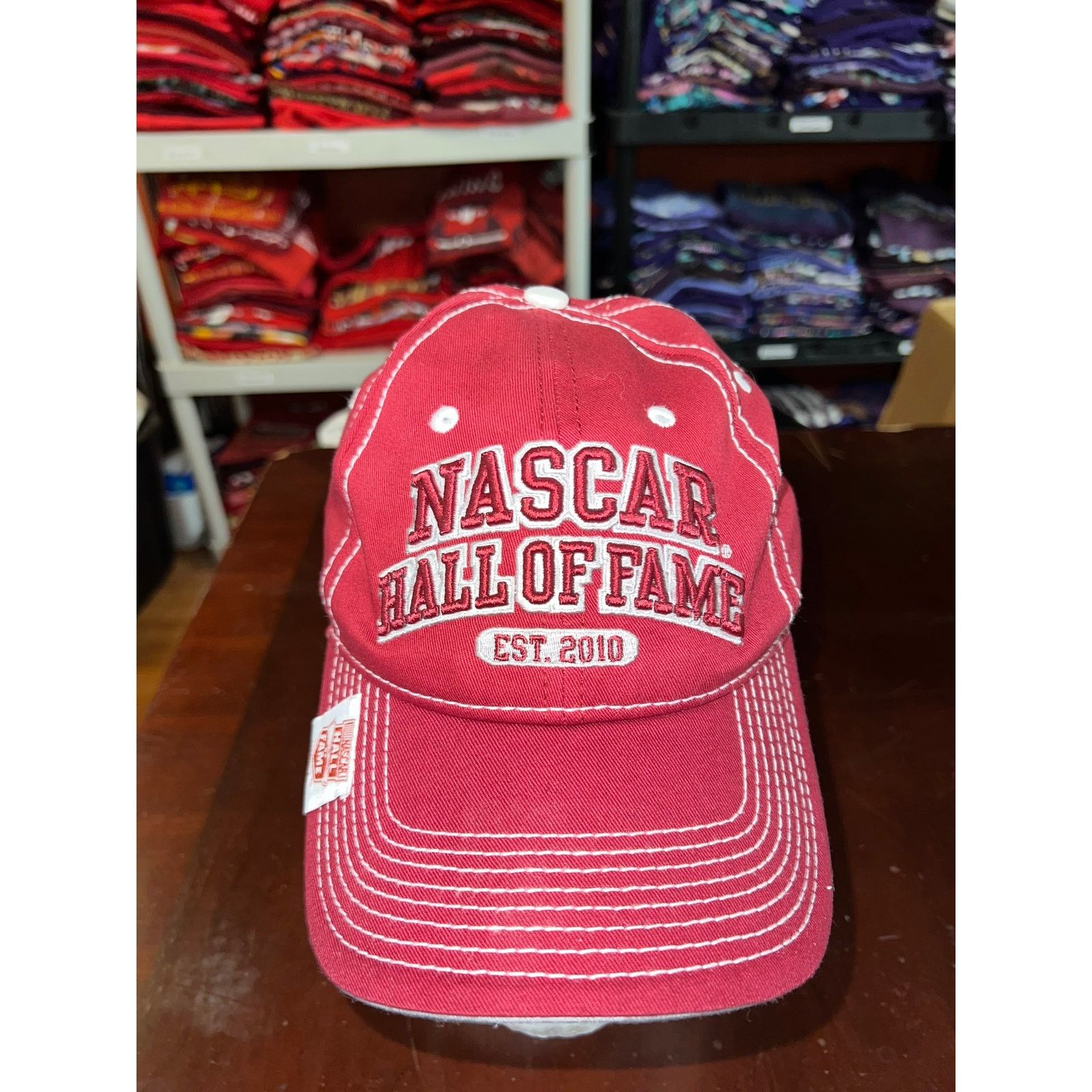 NASCAR Nascar Hall Of Fame Hat Charlotte Red White Cap Headwear Size ONE SIZE - 2 Thumbnail
