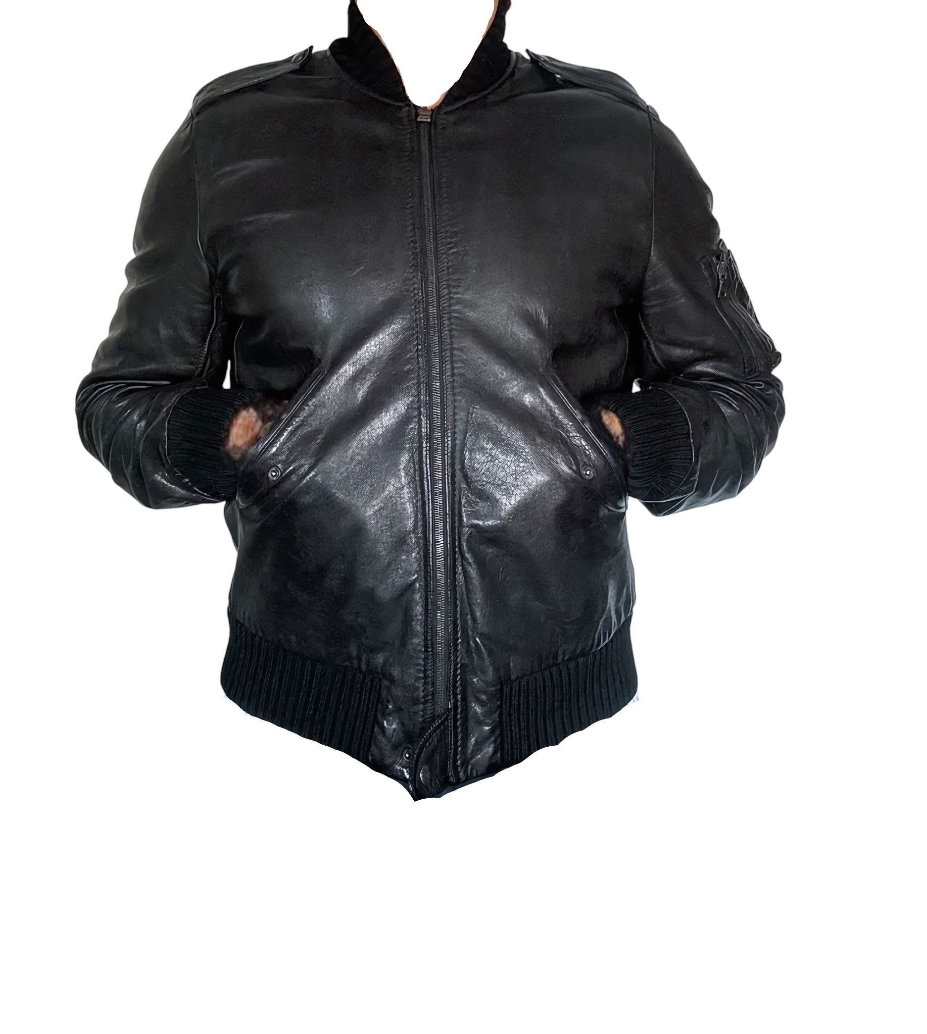 Prada SHEEP FUR REVERSIBLE LEATHER BIKER BOMBER JACKET Size US L / EU 52-54 / 3 - 3 Thumbnail