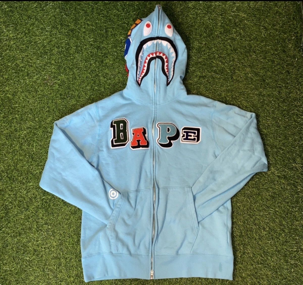 Bape 2022 Bape Multi Fonts Shark full zip hoodie FW21 baby SAX Size US XXL / EU 58 / 5 - 1 Thumbnail