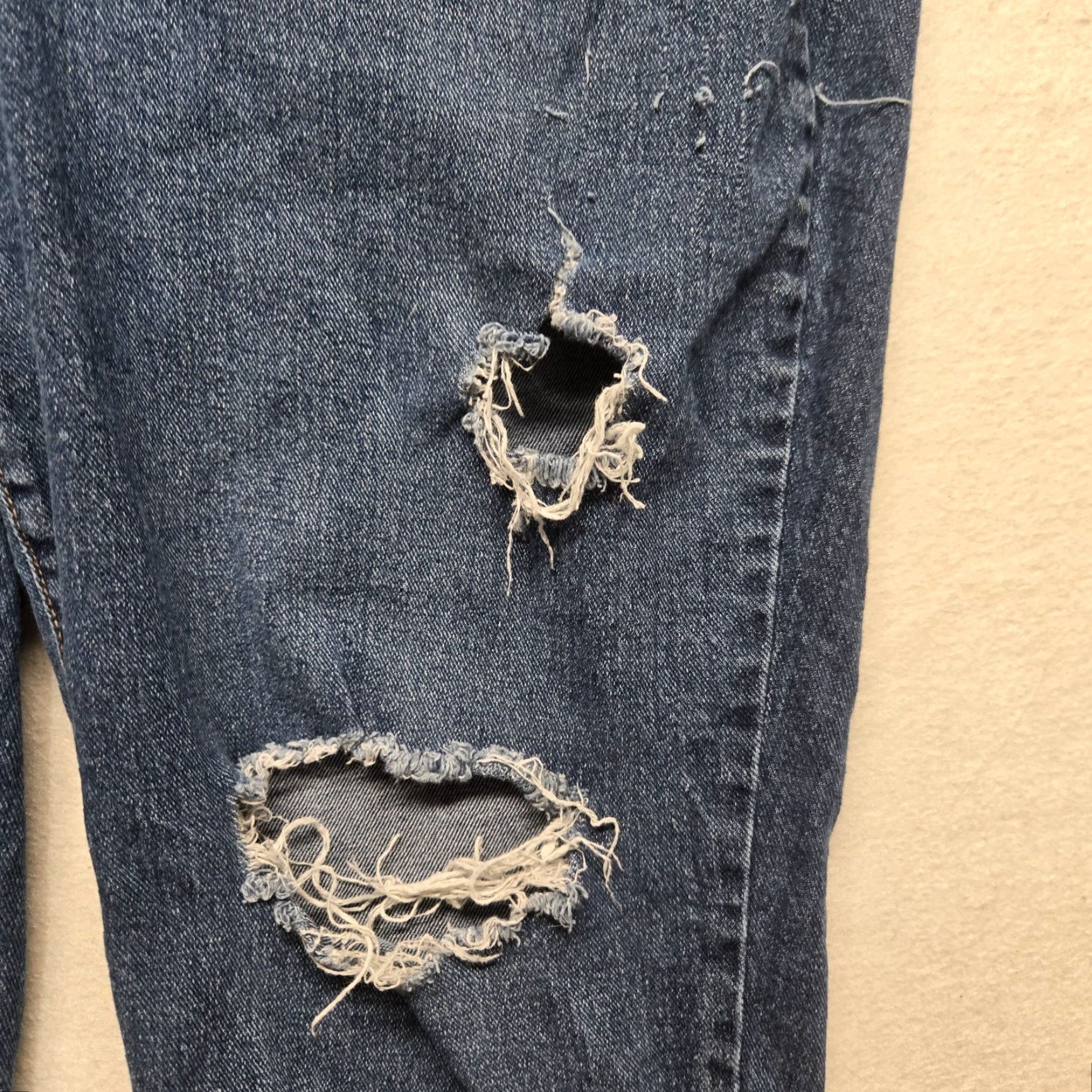 Vintage VINTAGE Terra & Sky Slim Boyfriend Jeans Women's Plus 16W Distressed Dark Wash Cotton Spandex Size 38" / US 16 / IT 52 - 3 Thumbnail