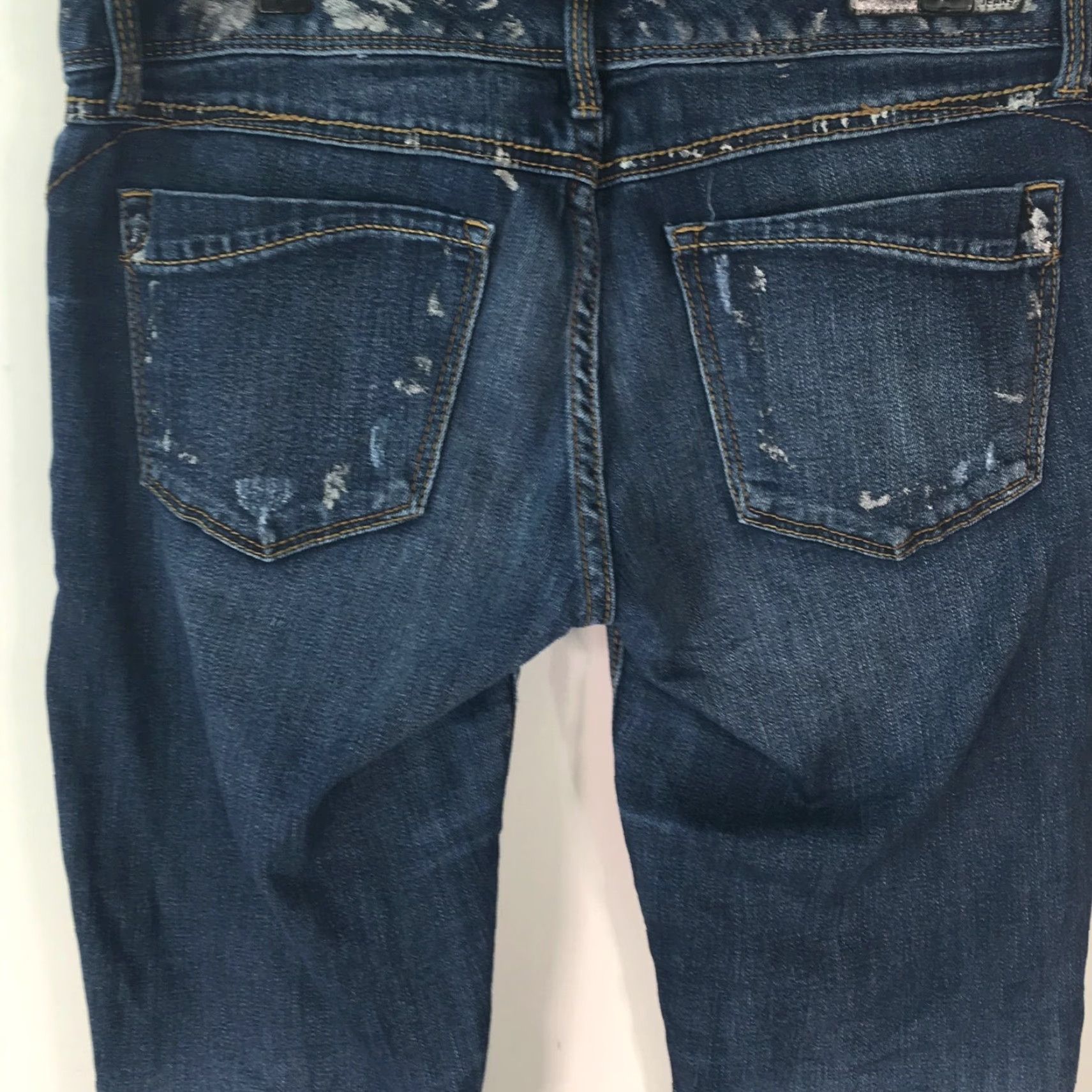 Express VINTAGE Express Womens Casual Regular Flat Front Distressed Blue Leggings Jeans Size 4 Size 27" / US 4 / IT 40 - 4 Thumbnail