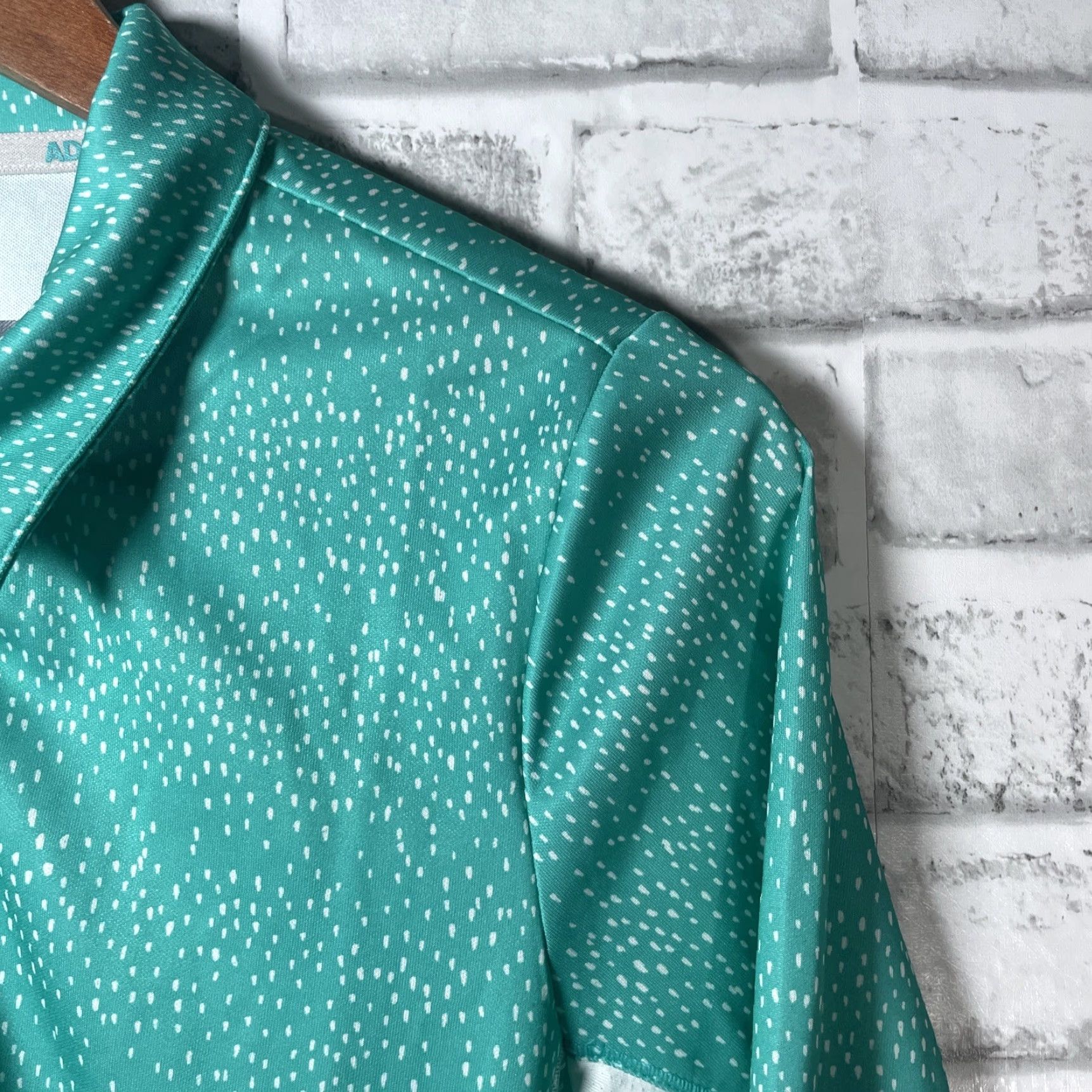 Adidas ADIDAS Climacool Golf Polo Long Sleeve Quarter Button Activewear Womens Small Teal Size S / US 4 / IT 40 - 2 Thumbnail