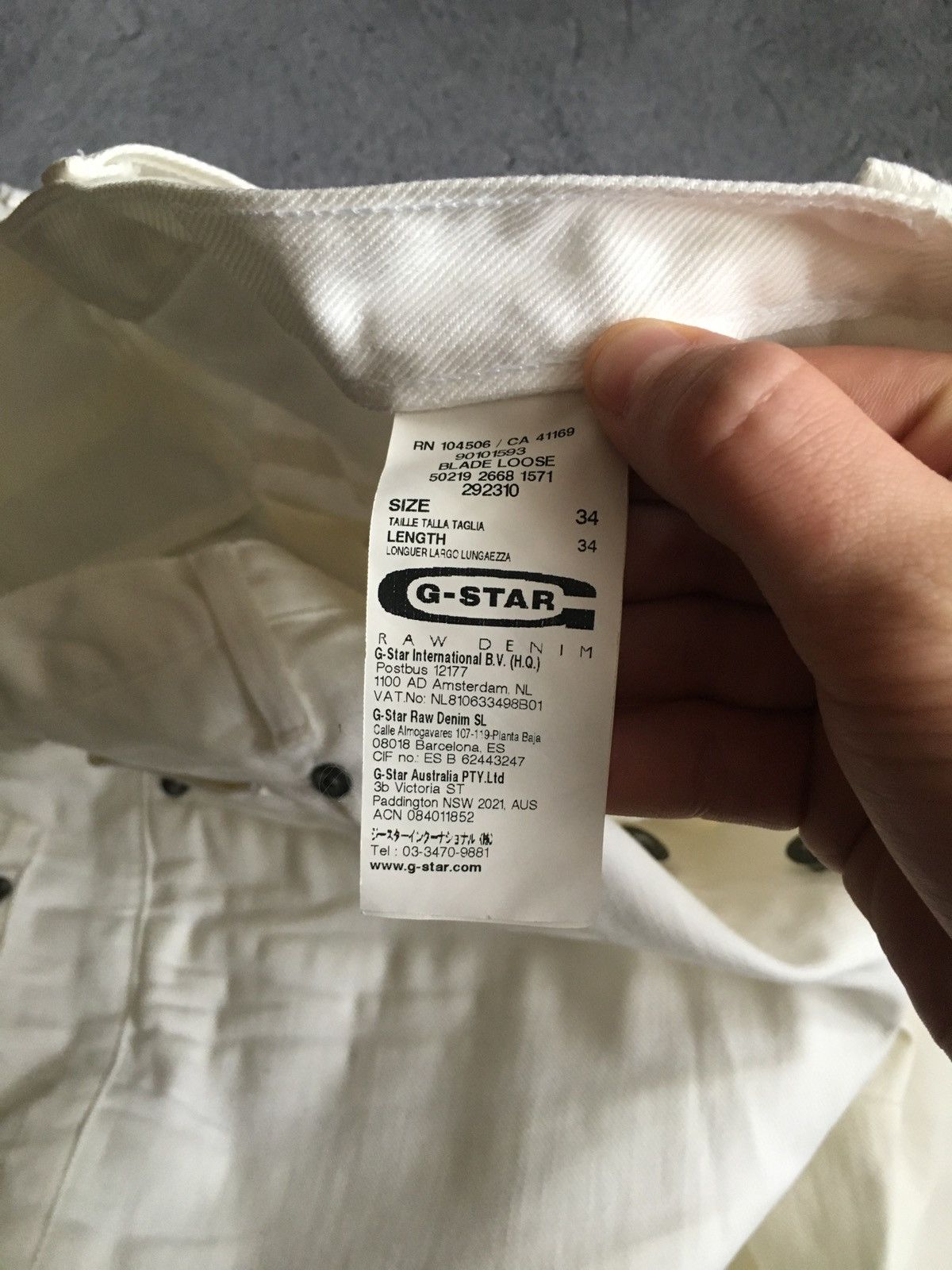 G-Star 🐚G-Star Raw Denim Biker White Pant Vintage Y2k Hype Size US 34 / EU 50 - 5 Thumbnail