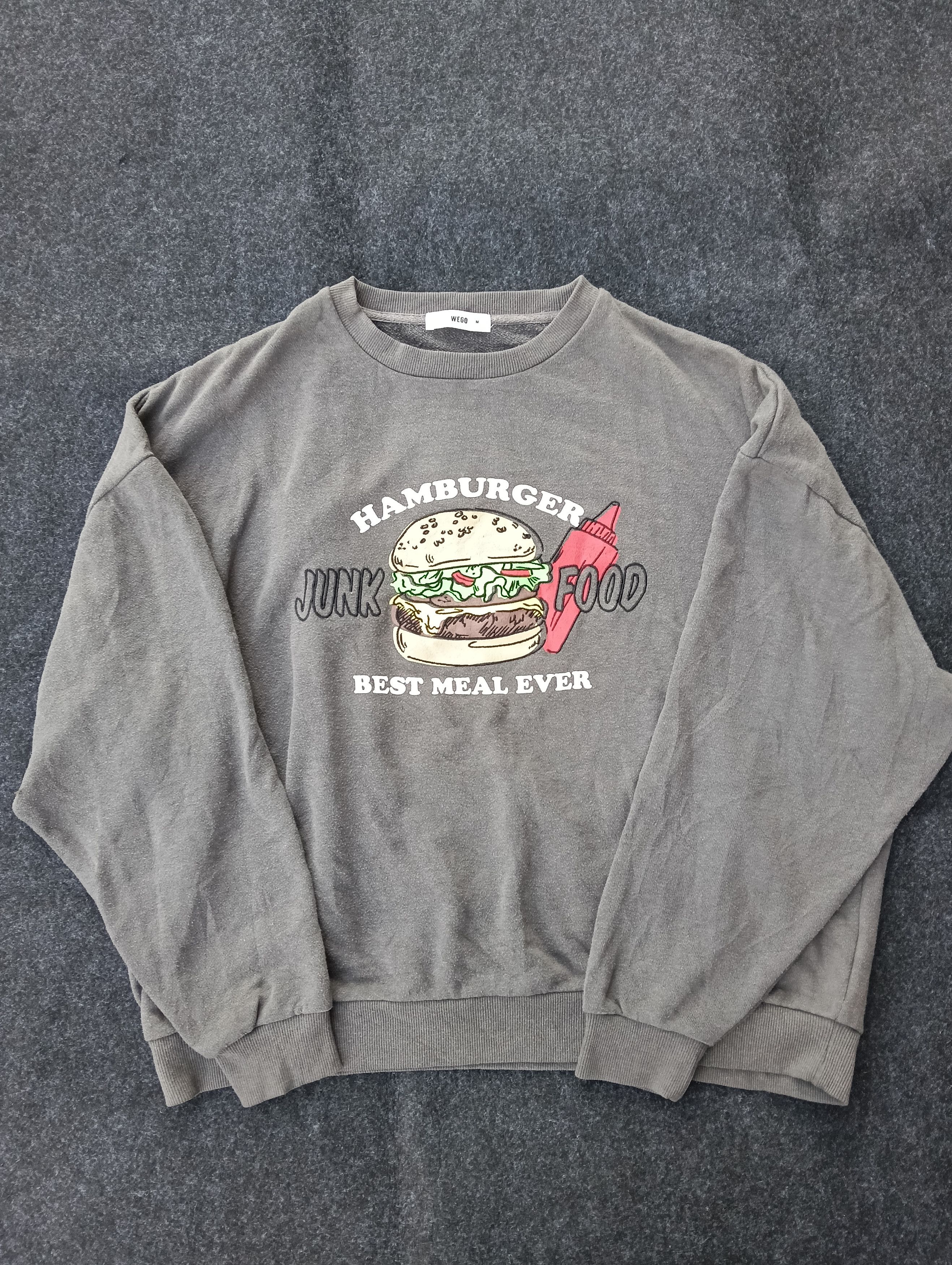 Japanese Brand Junk food hamburger sweatshirt. Size US XL / EU 56 / 4 - 1 Thumbnail