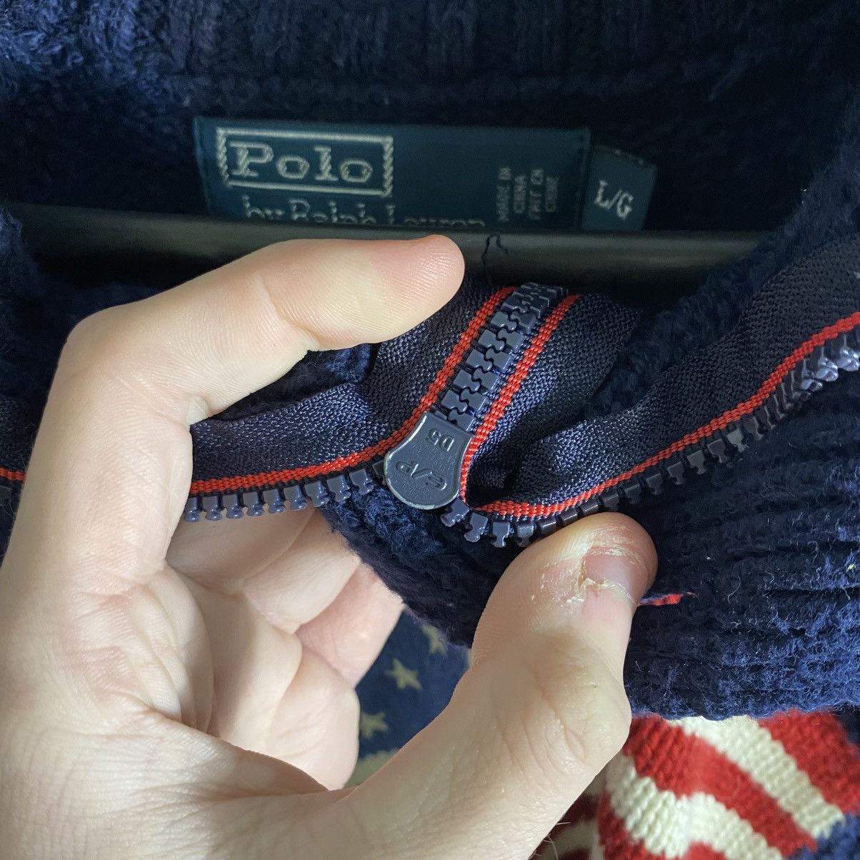 Polo Ralph Lauren Vintage Polo Ralph Lauren USA Flag 1/4 Zip Sweater Size US L / EU 52-54 / 3 - 7 Thumbnail