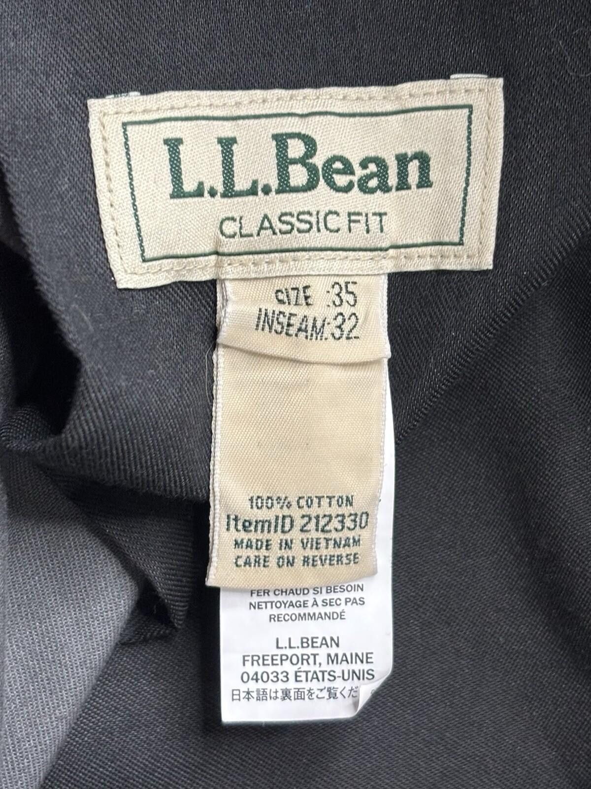 L.L. Bean LL Bean Pants Mens 35x32 Chino Cotton Green Straight Leg Size US 35 - 2 Thumbnail